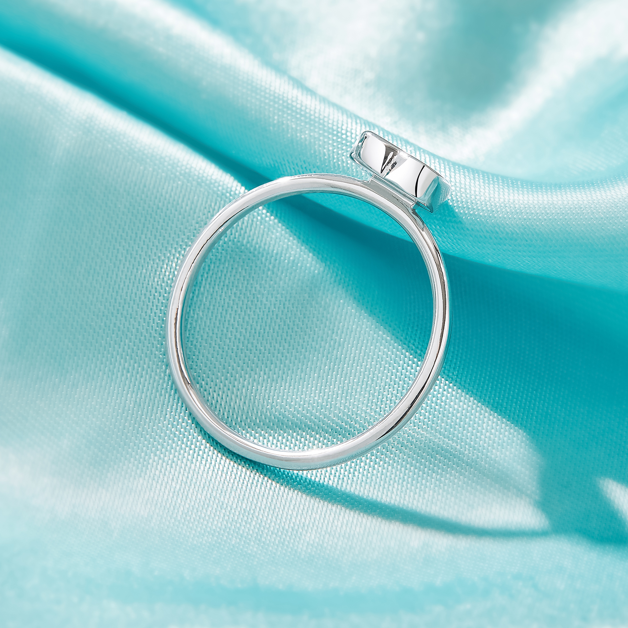 Keepsake Breast Milk Resin Heart Bezel Ring Settings,Solid Back Solid 925 Sterling Silver Ring,Minimalist Heart Ring,DIY Ring Supplies 1294952 - Click Image to Close