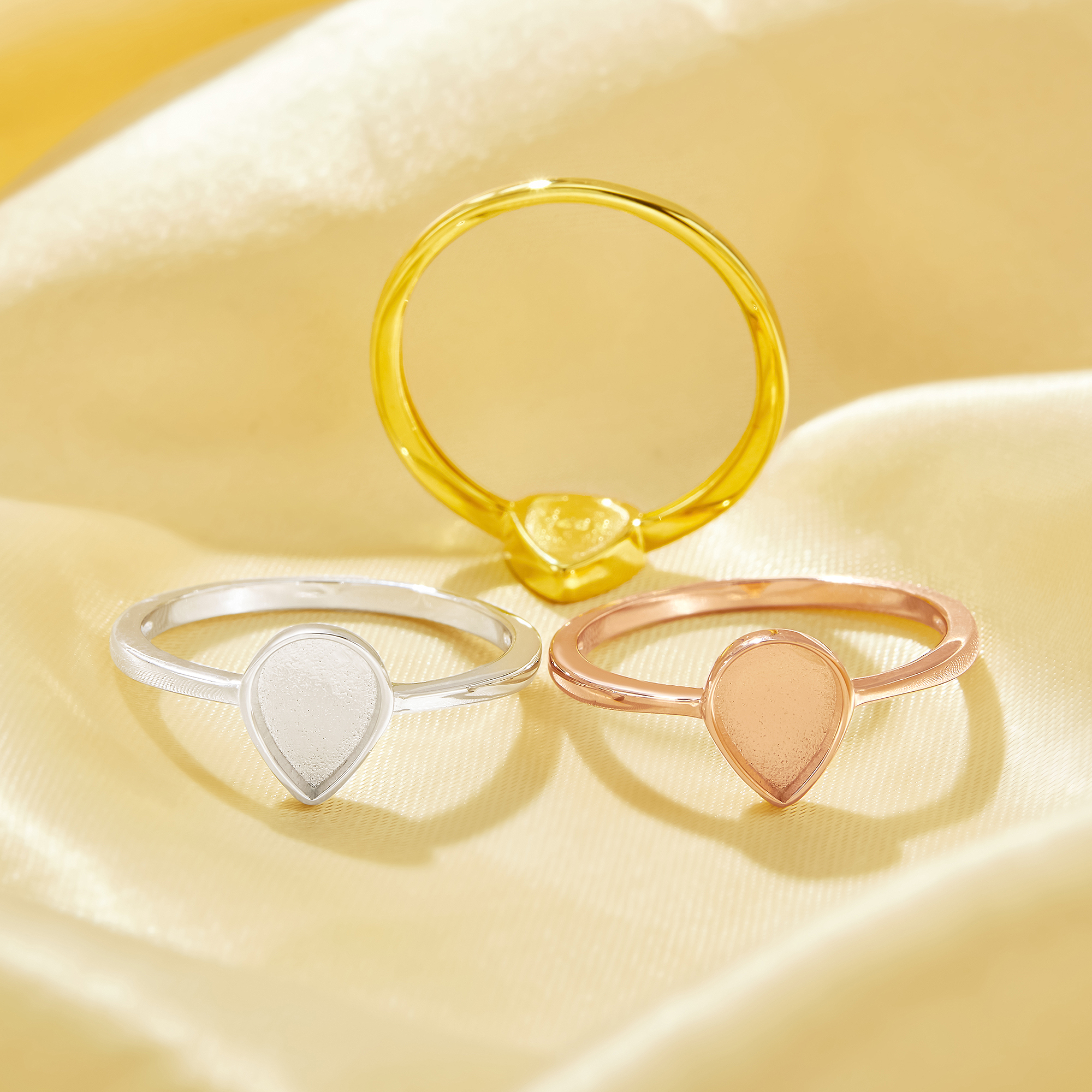 6x8MM Keepsake Breast Milk Resin Pear Ring Bezel Settings,Solid 925 Sterling Silver Rose Gold Plated Ring,High Bezel Ring,DIY Ring Supplies 1294962 - Click Image to Close