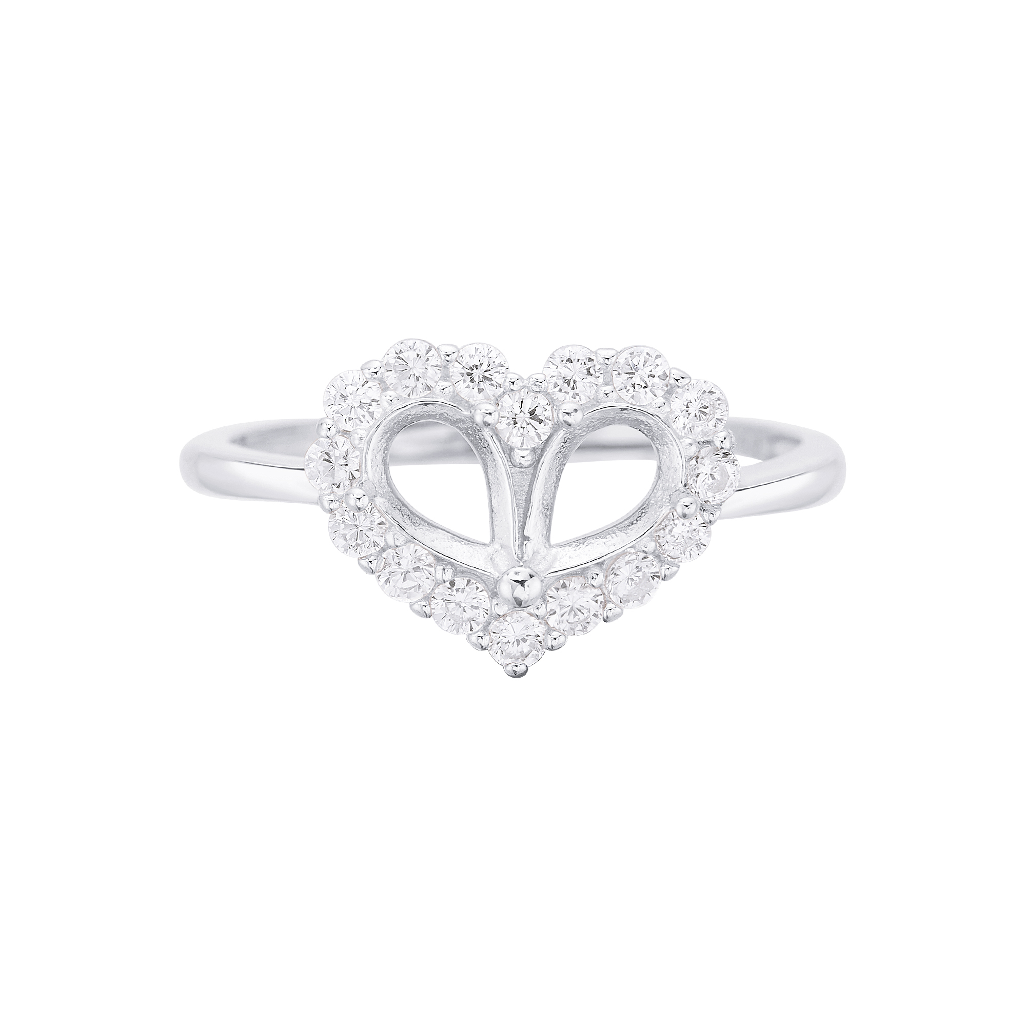 4x6MM Double Stones Pear Prong Ring Settings,Heart Solid 925 Sterling Silver Rose Gold Plated Ring,Pave CZ Stone Heart Ring,DIY Ring Supplies 1294966 - Click Image to Close