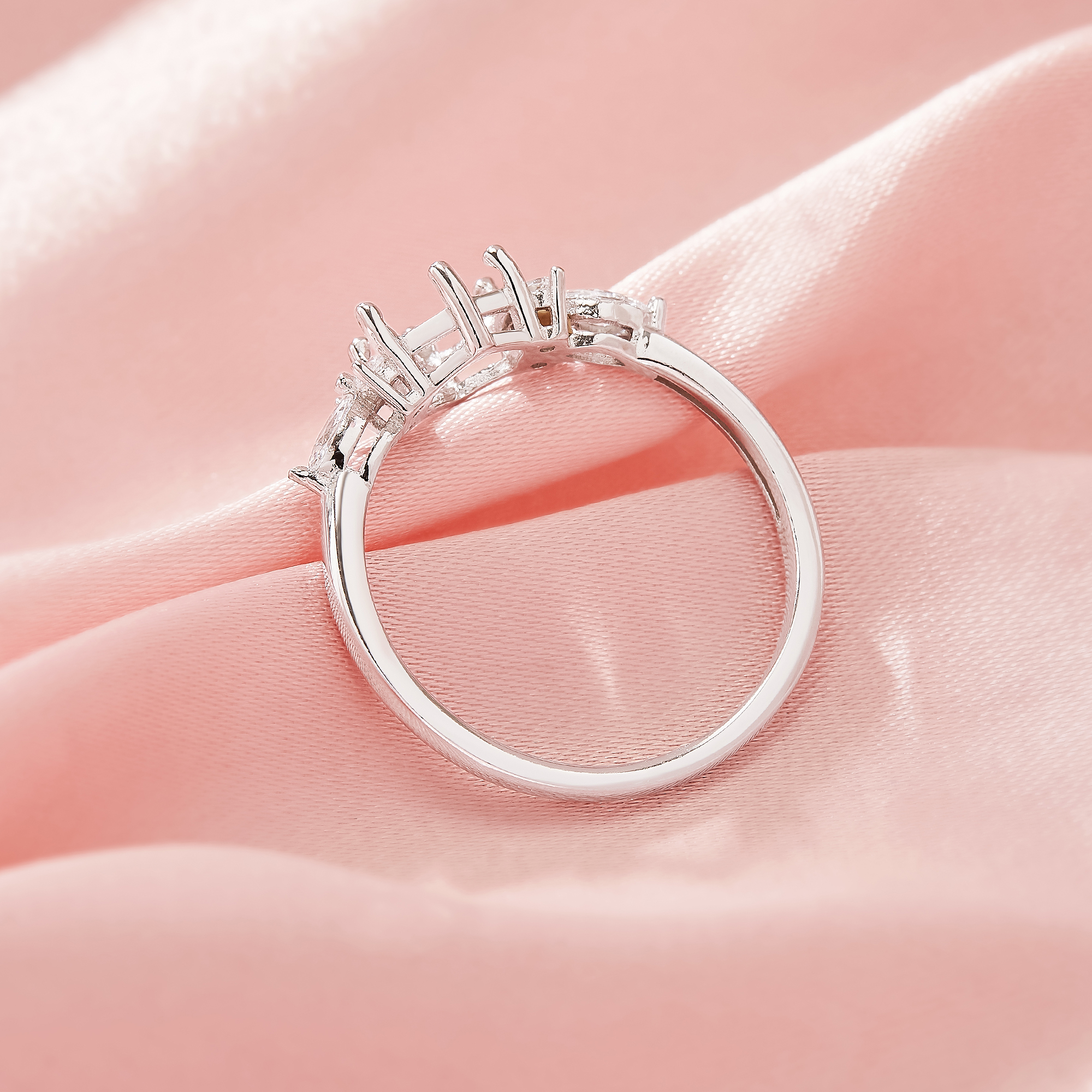 Halo Hexagon Prong Ring Settings,Vintage Styles Solid 14K 18K Gold Moissanite Ring,Dainty Art Deco Ring,DIY Ring Supplies 1294976 - Click Image to Close