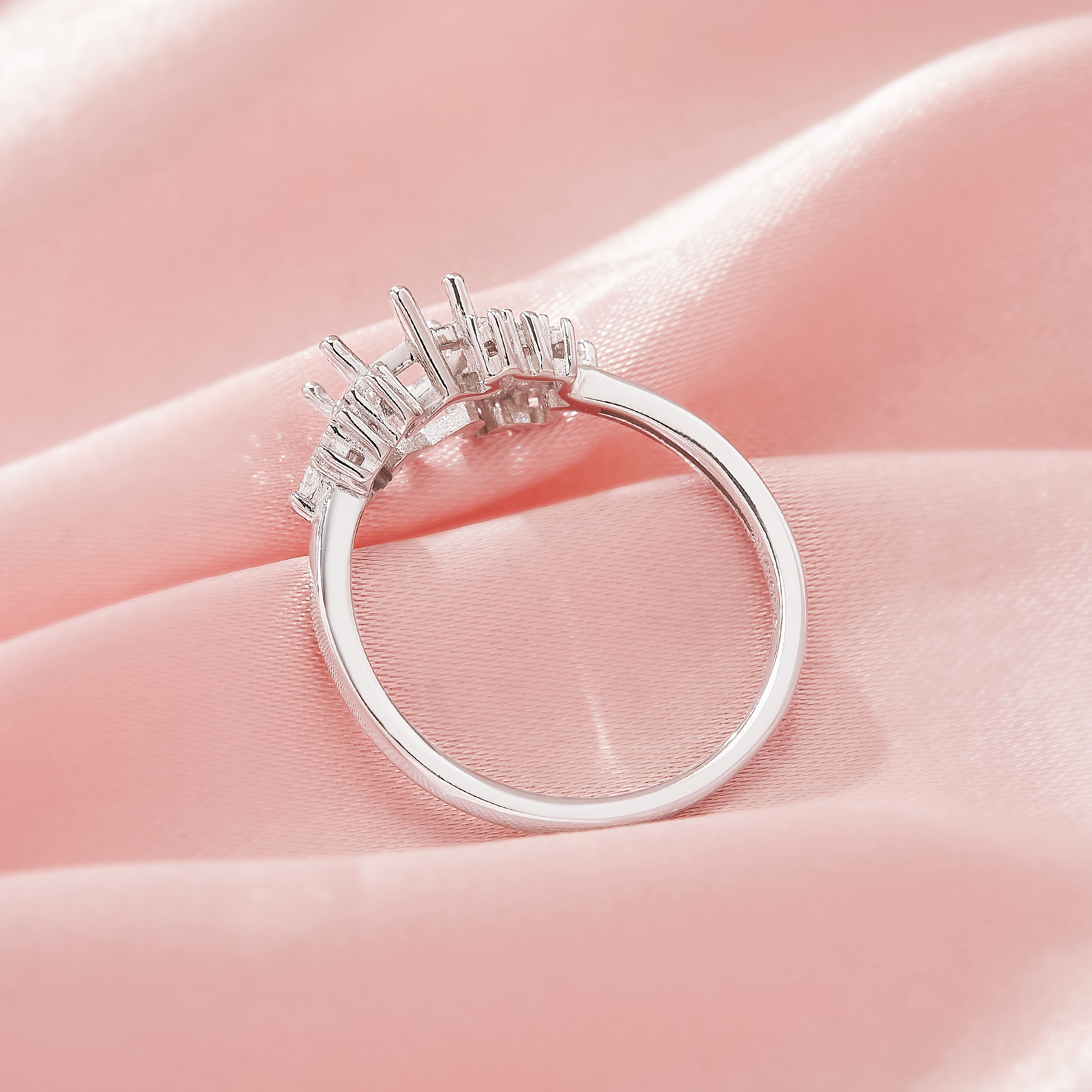 Hexagon Prong Ring Settings,Vintage Styles Solid 14K 18K Gold Moissanite Ring,Elegant Art Deco Ring,DIY Ring Supplies 1294980 - Click Image to Close