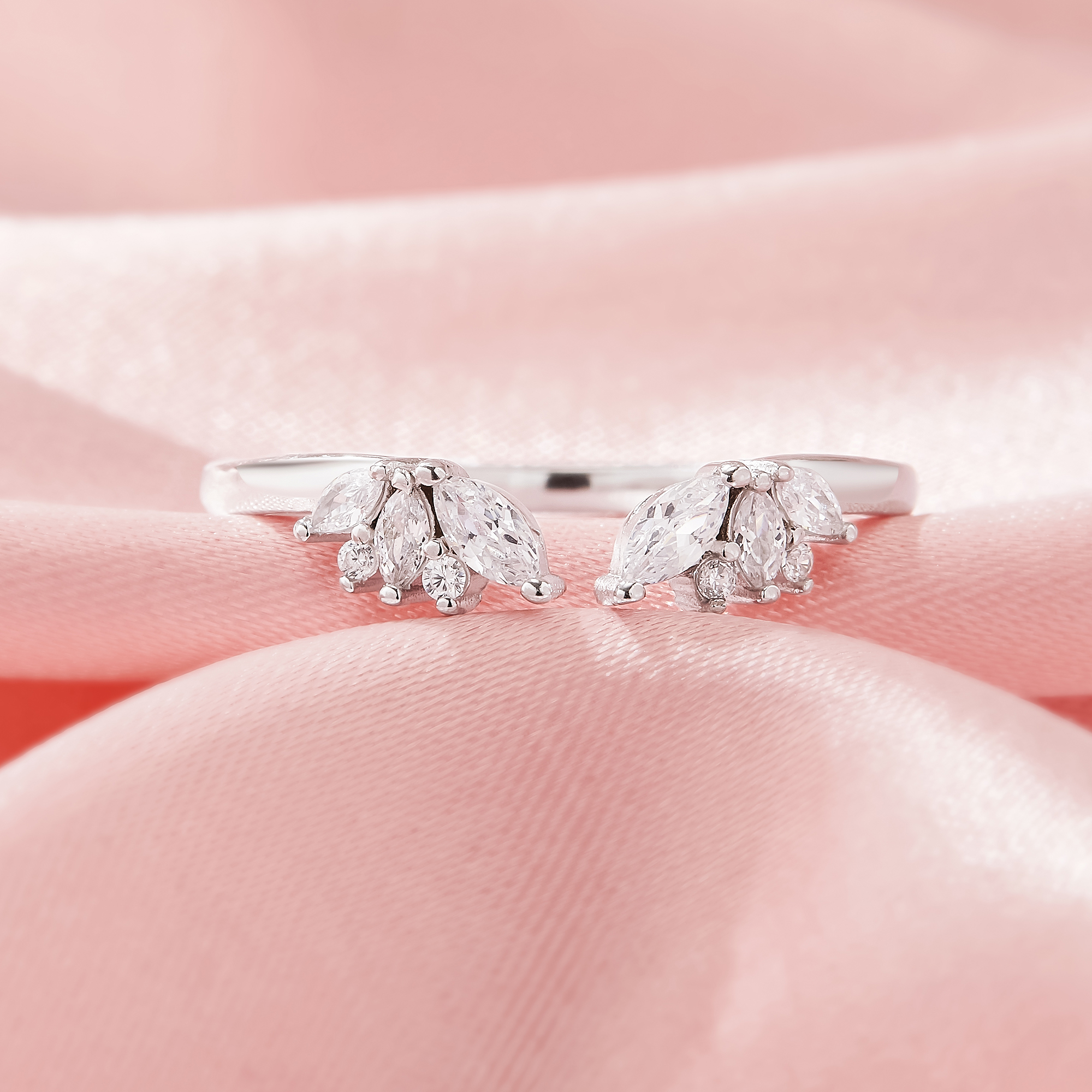 Angel Wings Moissanite Stackable Ring,Solid 14K 18K Gold Ring,Dainty Adjustable Stacker Ring,Stackable Ring,DIY Ring Supplies 1294993 - Click Image to Close