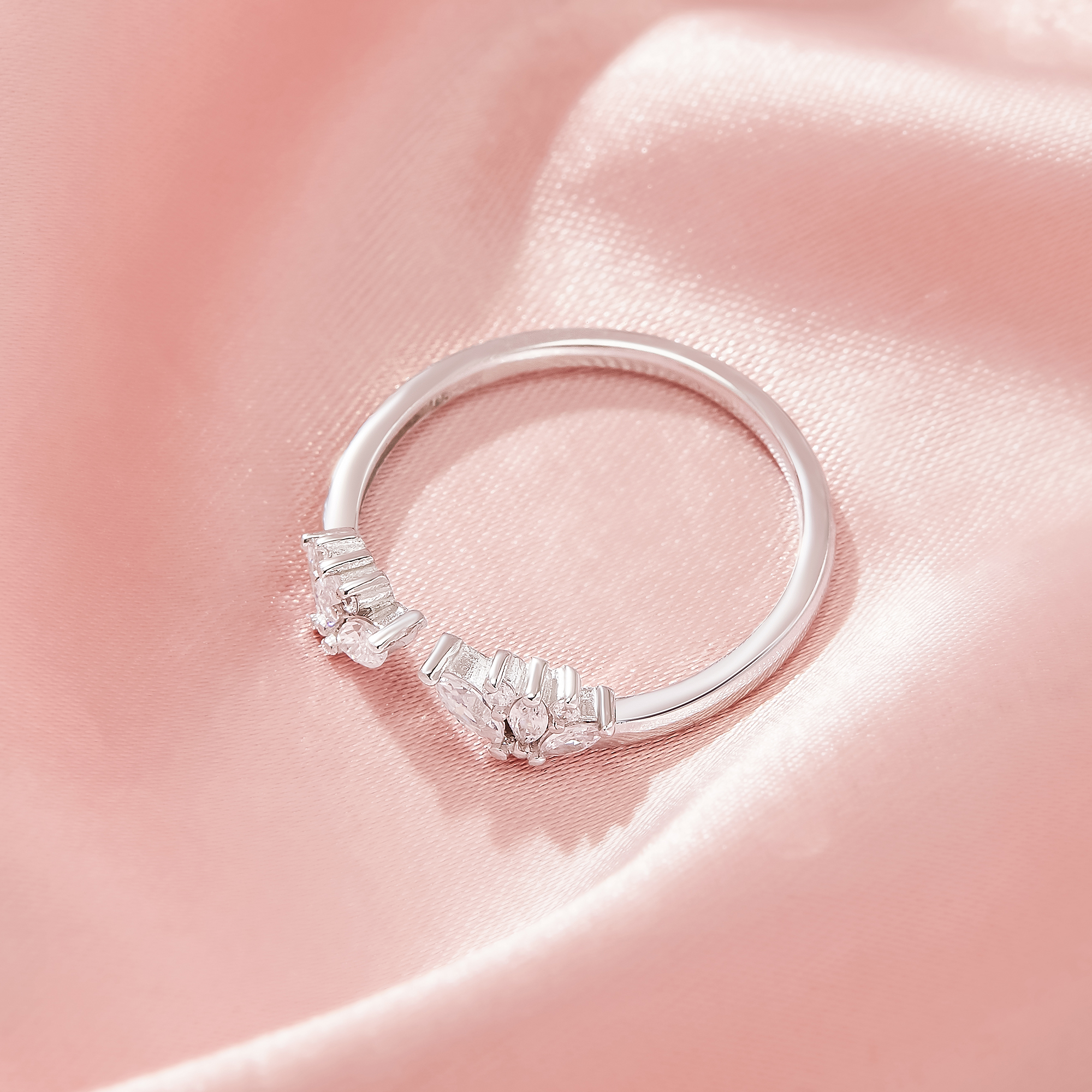 Angel Wings Moissanite Stackable Ring,Solid 14K 18K Gold Ring,Dainty Adjustable Stacker Ring,Stackable Ring,DIY Ring Supplies 1294993 - Click Image to Close