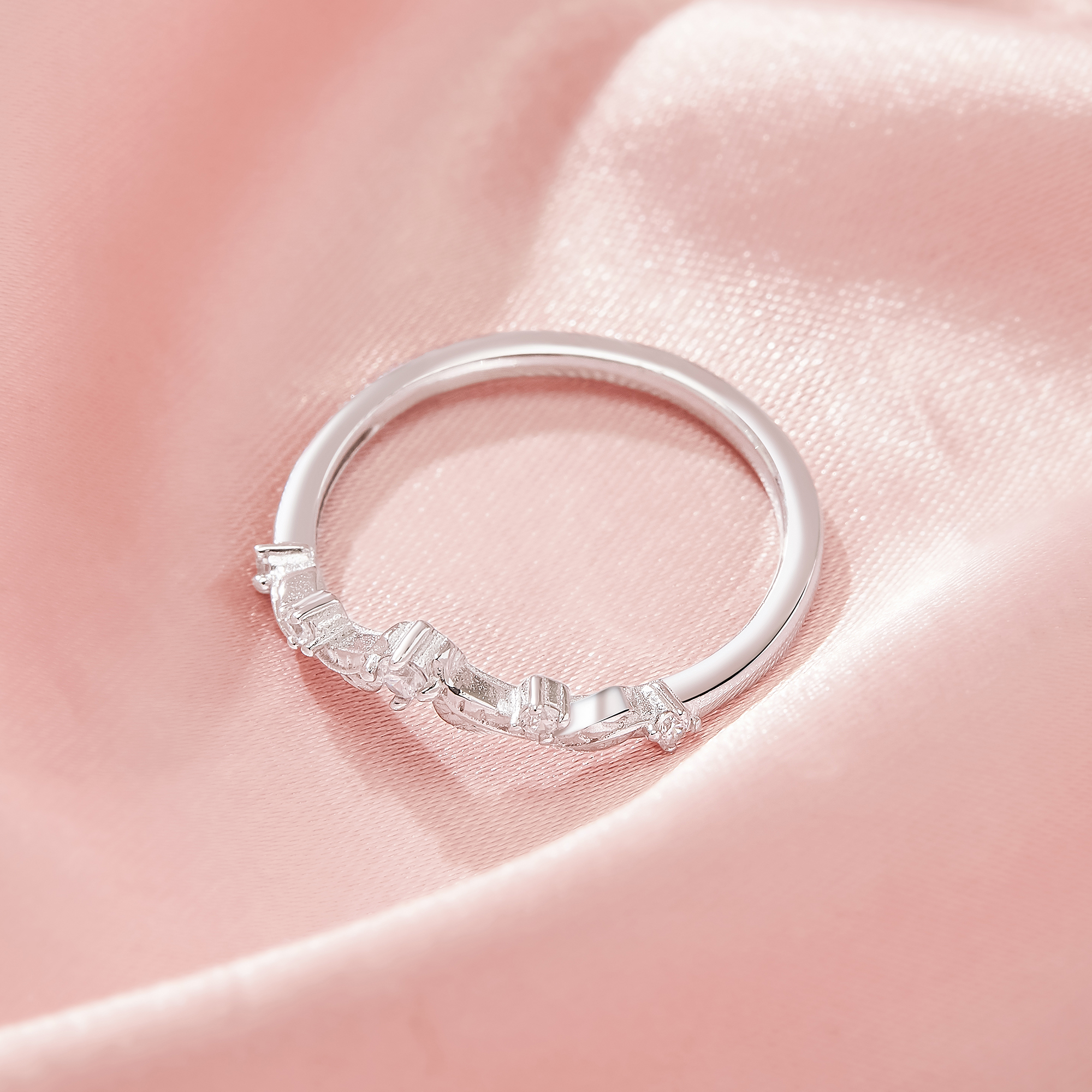 Curved Tree Branch Leaf Moissanite Stackable Ring,Solid 14K 18K Gold Ring,Dainty Stacker Ring,Stackable Ring,DIY Ring Supplies 1294995 - Click Image to Close