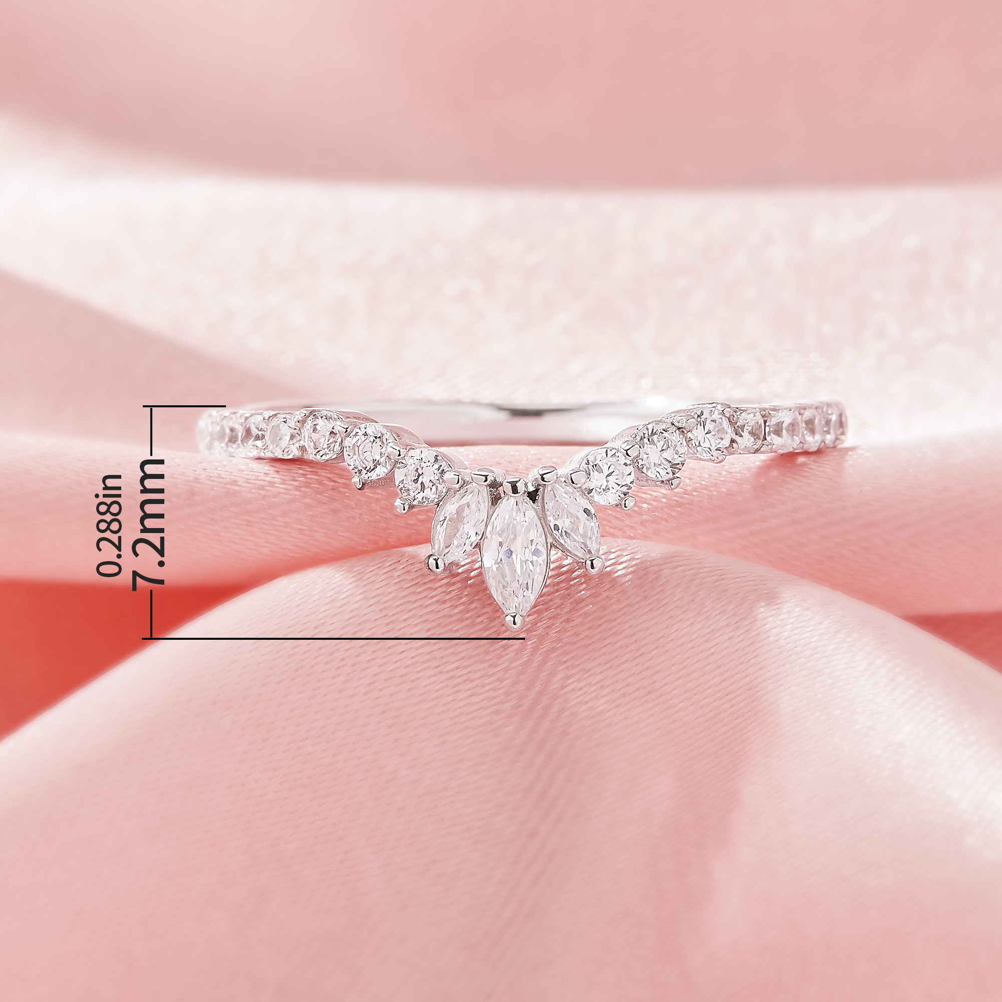 Curved Moissanite Stackable Ring,Solid 14K 18K Gold Ring,Dainty Stacker Ring,Stackable Ring,DIY Ring Supplies 1294997 - Click Image to Close