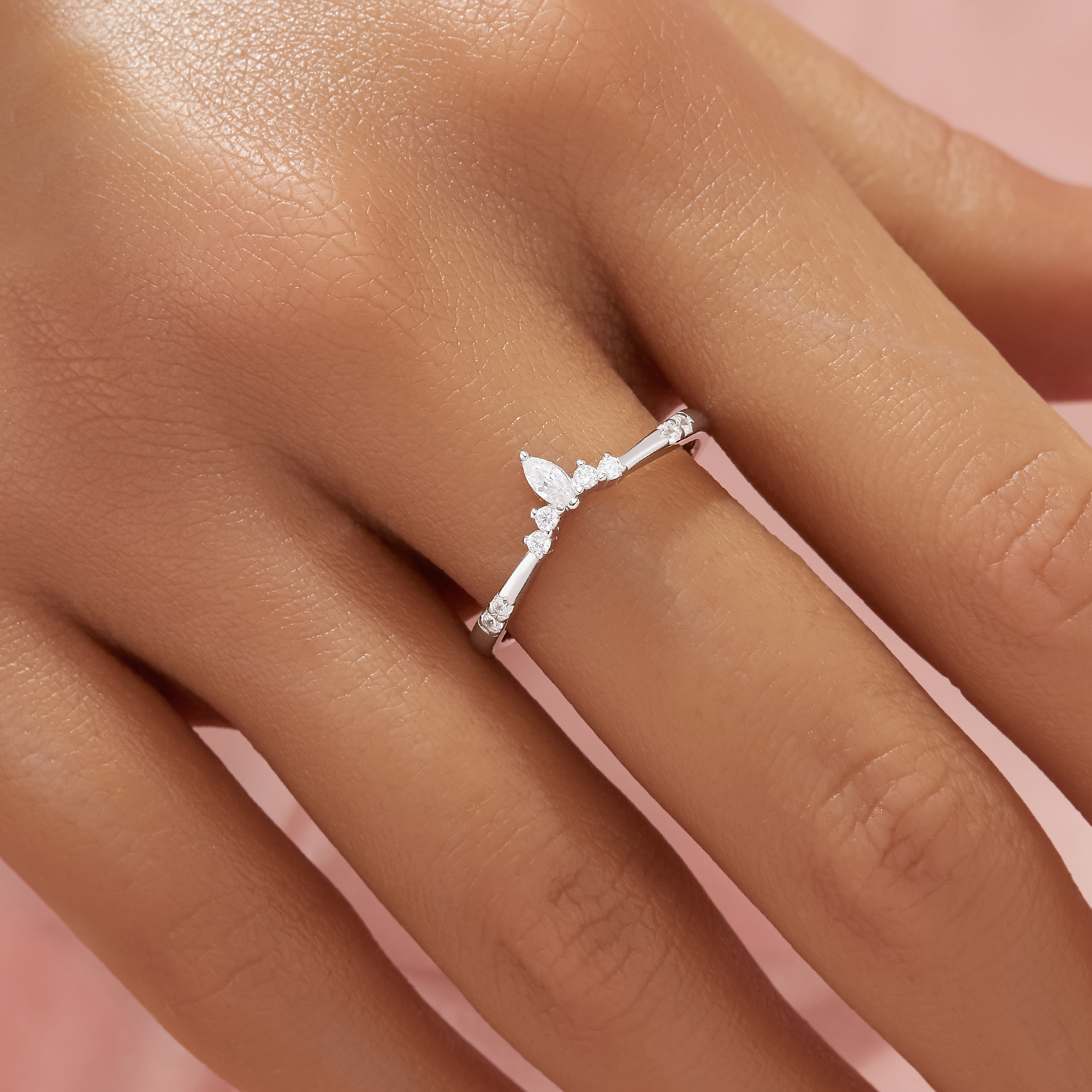 Curved Moissanite Stackable Ring,Solid 14K 18K Gold Ring,Vintage Styles Stacker Ring,Stackable Ring,DIY Ring Supplies 1294999 - Click Image to Close