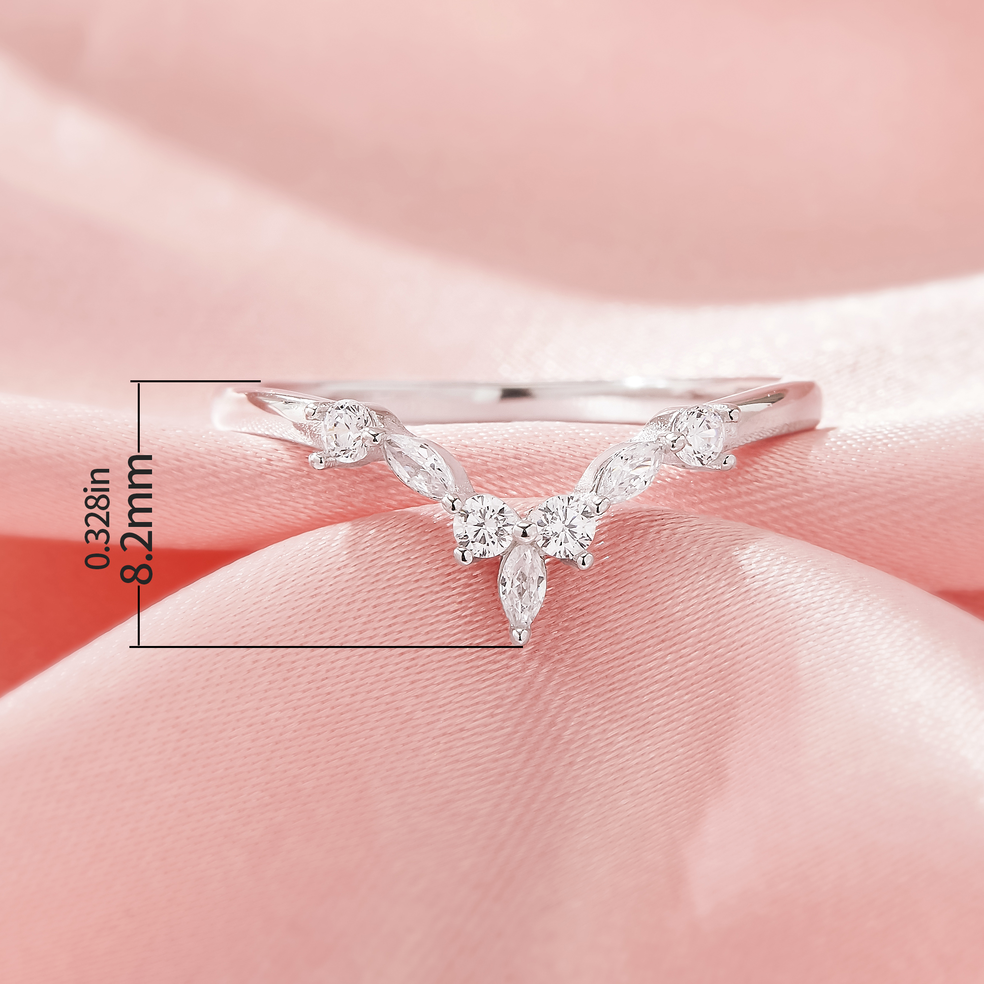 Vintage Styles Curved Moissanite Stackable Ring,Solid 14K 18K Gold Ring,Stacker Ring,Stackable Ring,DIY Ring Supplies 1295002 - Click Image to Close