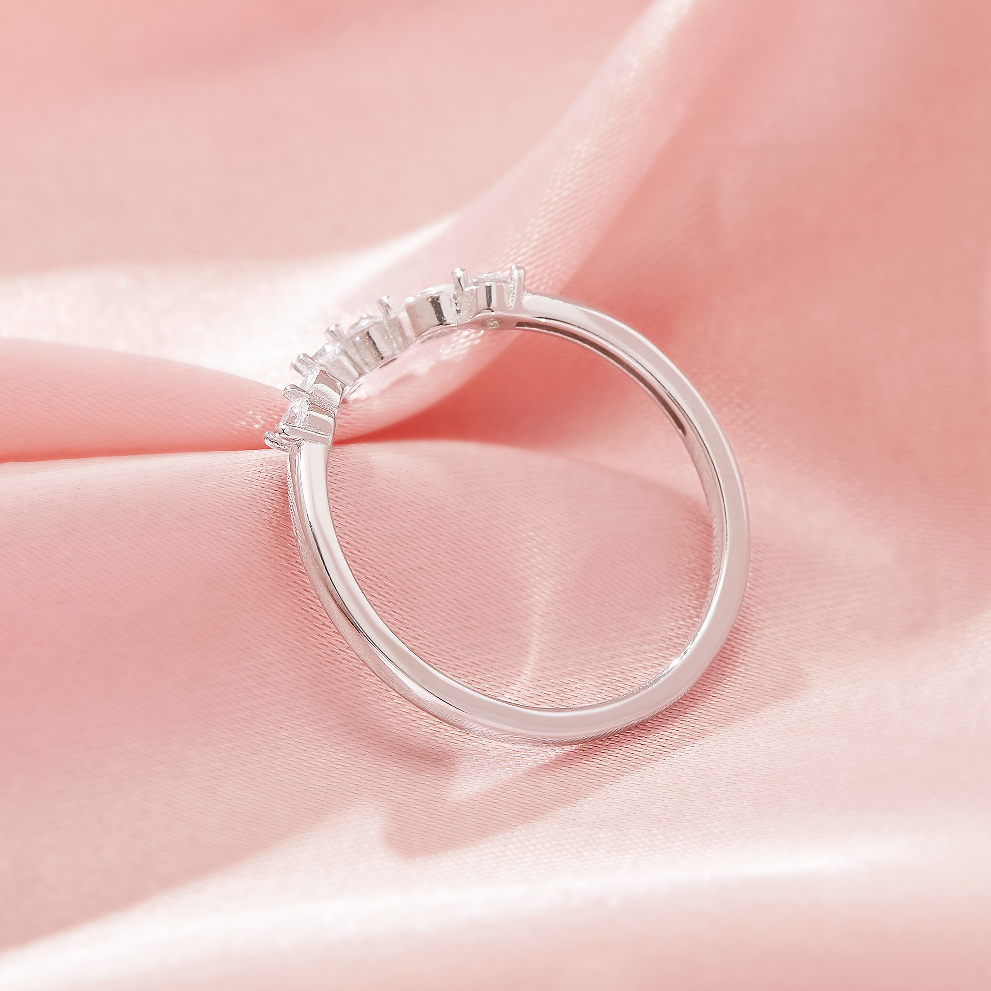 Vintage Styles Curved Moissanite Stackable Ring,Solid 14K 18K Gold Ring,Stacker Ring,Stackable Ring,DIY Ring Supplies 1295002 - Click Image to Close