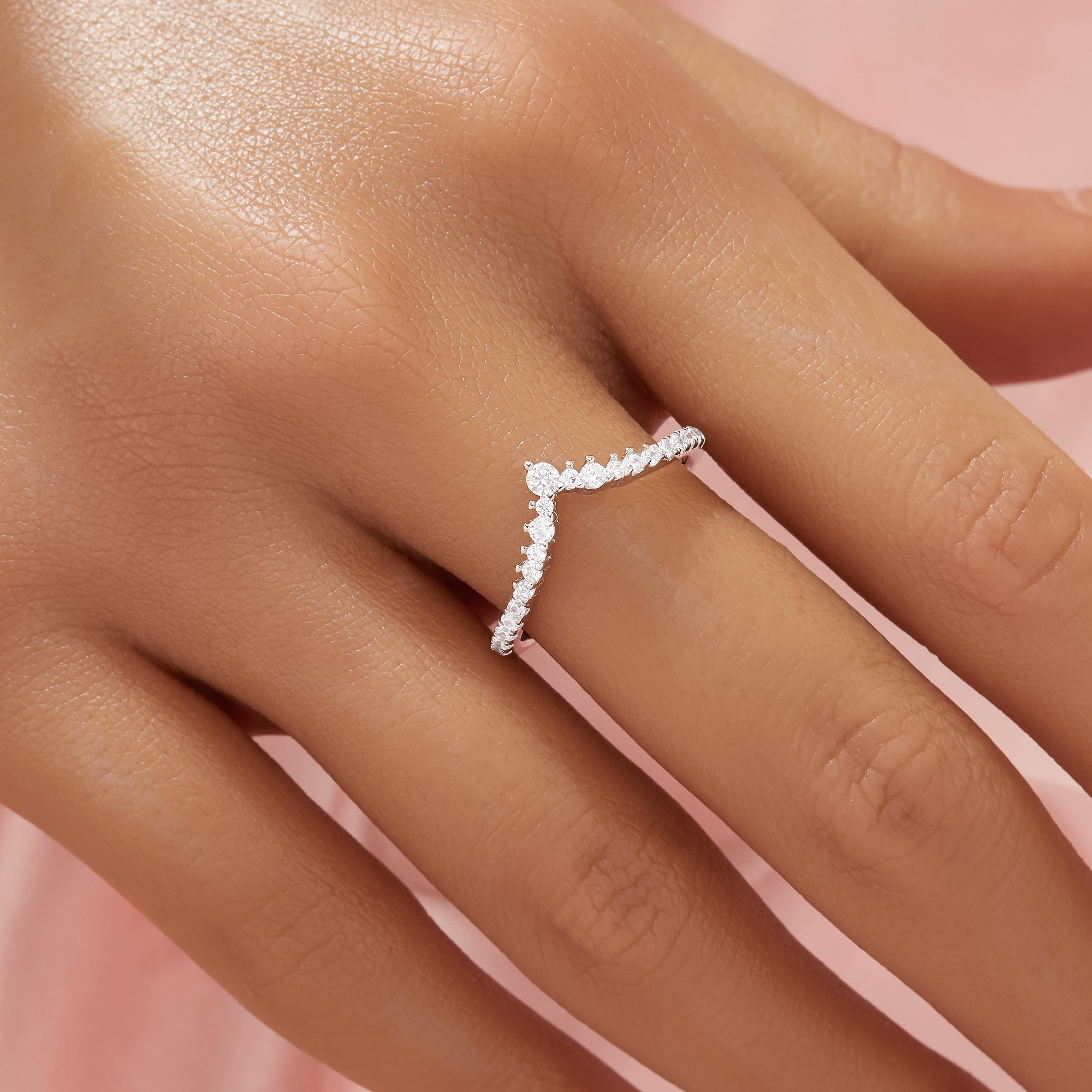 Curved Moissanite Stackable Ring,Solid 14K 18K Gold Ring,Vintage Styles Ring,Crown Stacker Ring,DIY Ring Supplies 1295003 - Click Image to Close