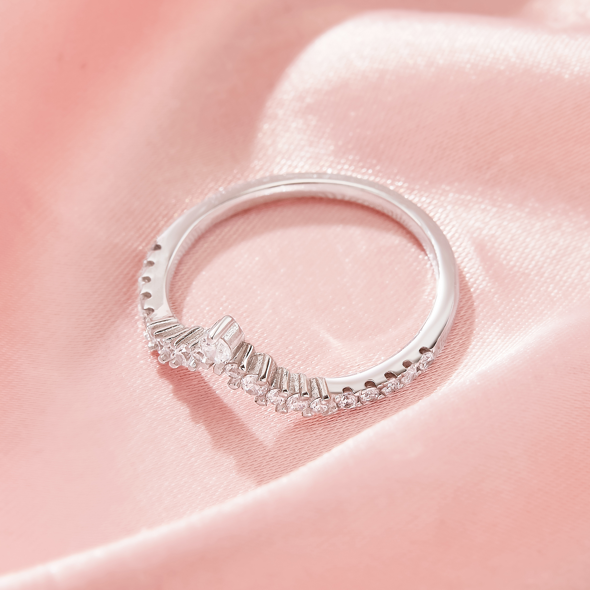 Curved Moissanite Stackable Ring,Solid 14K 18K Gold Ring,Vintage Styles Ring,Crown Stacker Ring,DIY Ring Supplies 1295003 - Click Image to Close