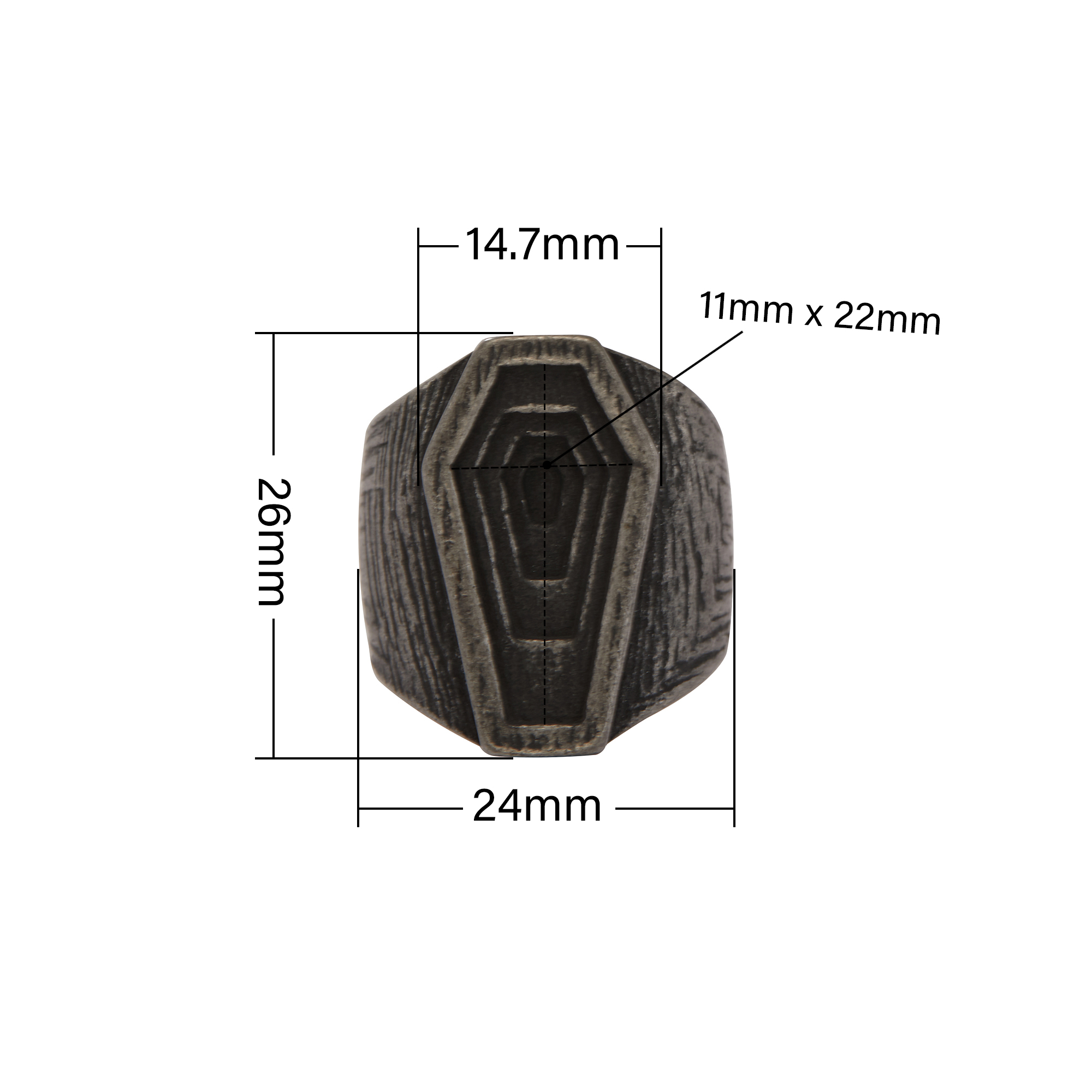 Coffin Stainless Steel Ring,Stainless Steel Coffin Baptism Ring,Religious Ring,Men's Ring,DIY Ring Supplies 1295006 - Click Image to Close