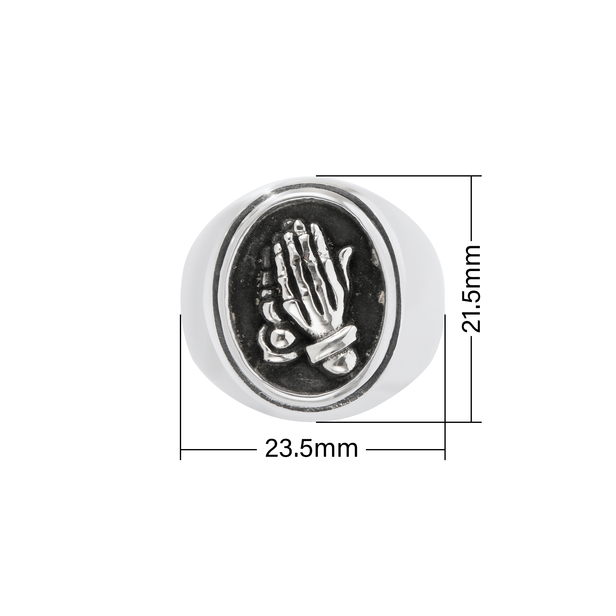 Praying Hands Stainless Steel Ring,Engraved Hand Signet Stainless Steel Ring,Men's Ring,DIY Ring Supplies 1295009 - Click Image to Close