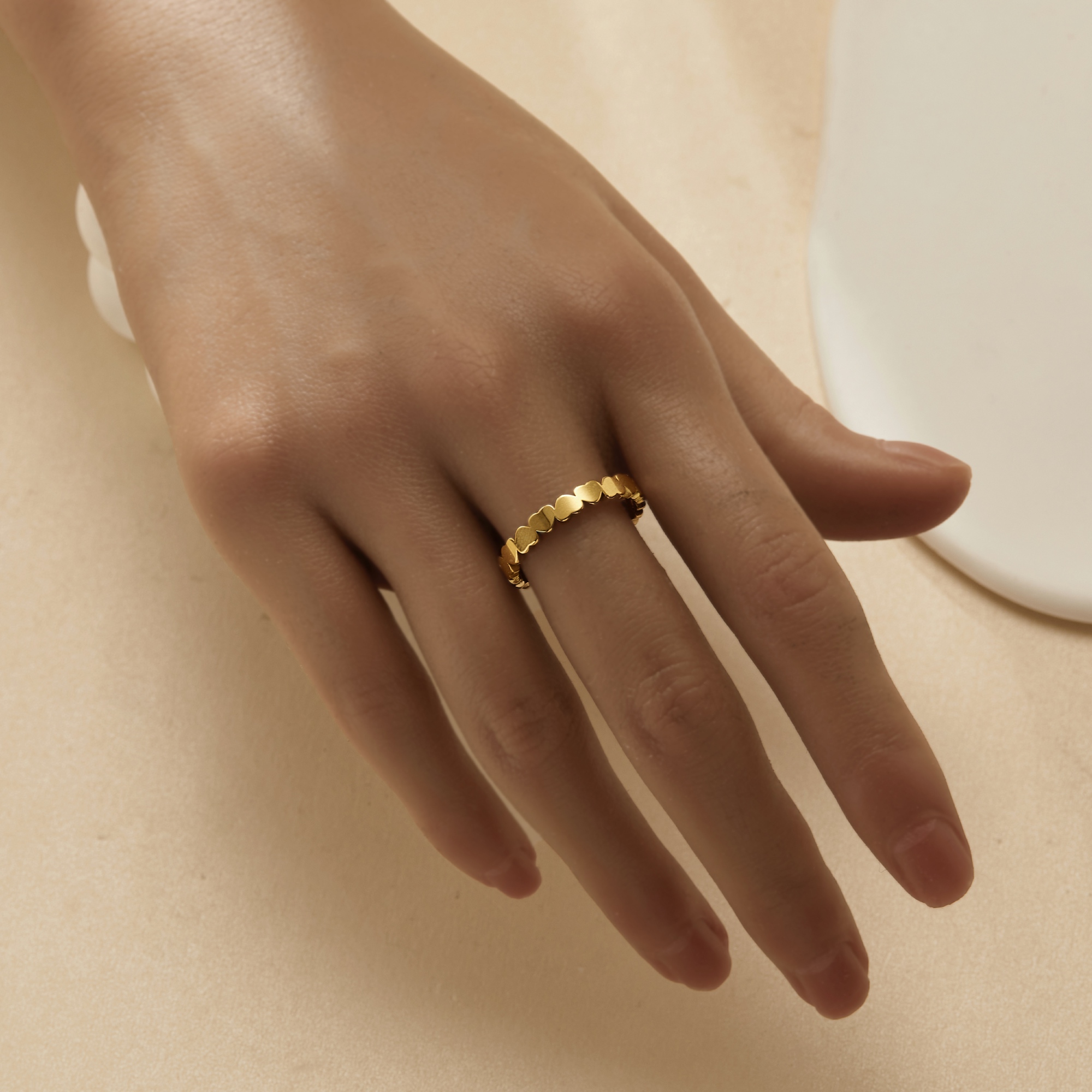 Full Band Heart Circle Stacker Ring,Stainless Steel Heart Ring,Rose Gold Minimalist Heart Ring,Heart Stackable Ring,DIY Ring Supplies 1295013 - Click Image to Close