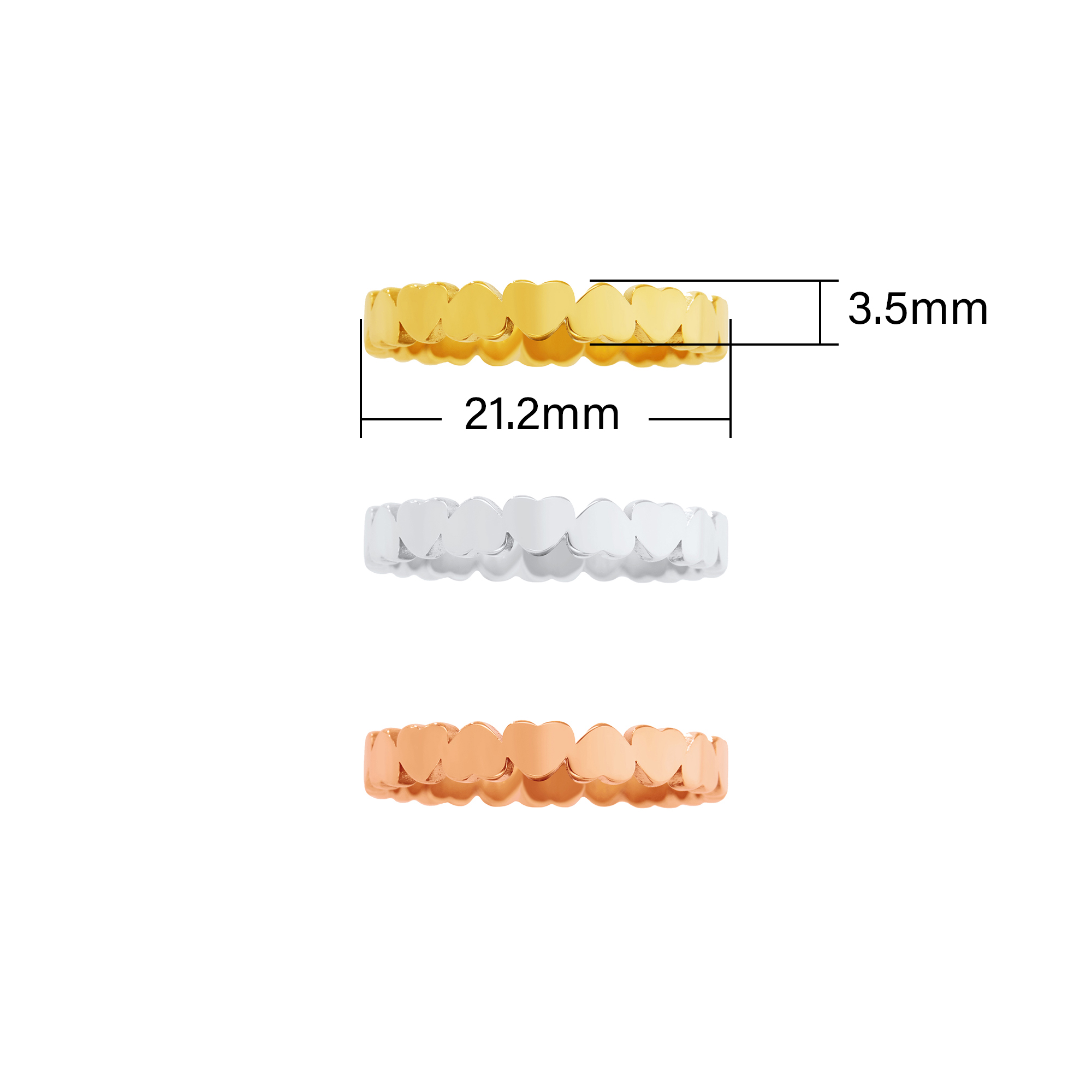 Full Band Heart Circle Stacker Ring,Stainless Steel Heart Ring,Rose Gold Minimalist Heart Ring,Heart Stackable Ring,DIY Ring Supplies 1295013 - Click Image to Close