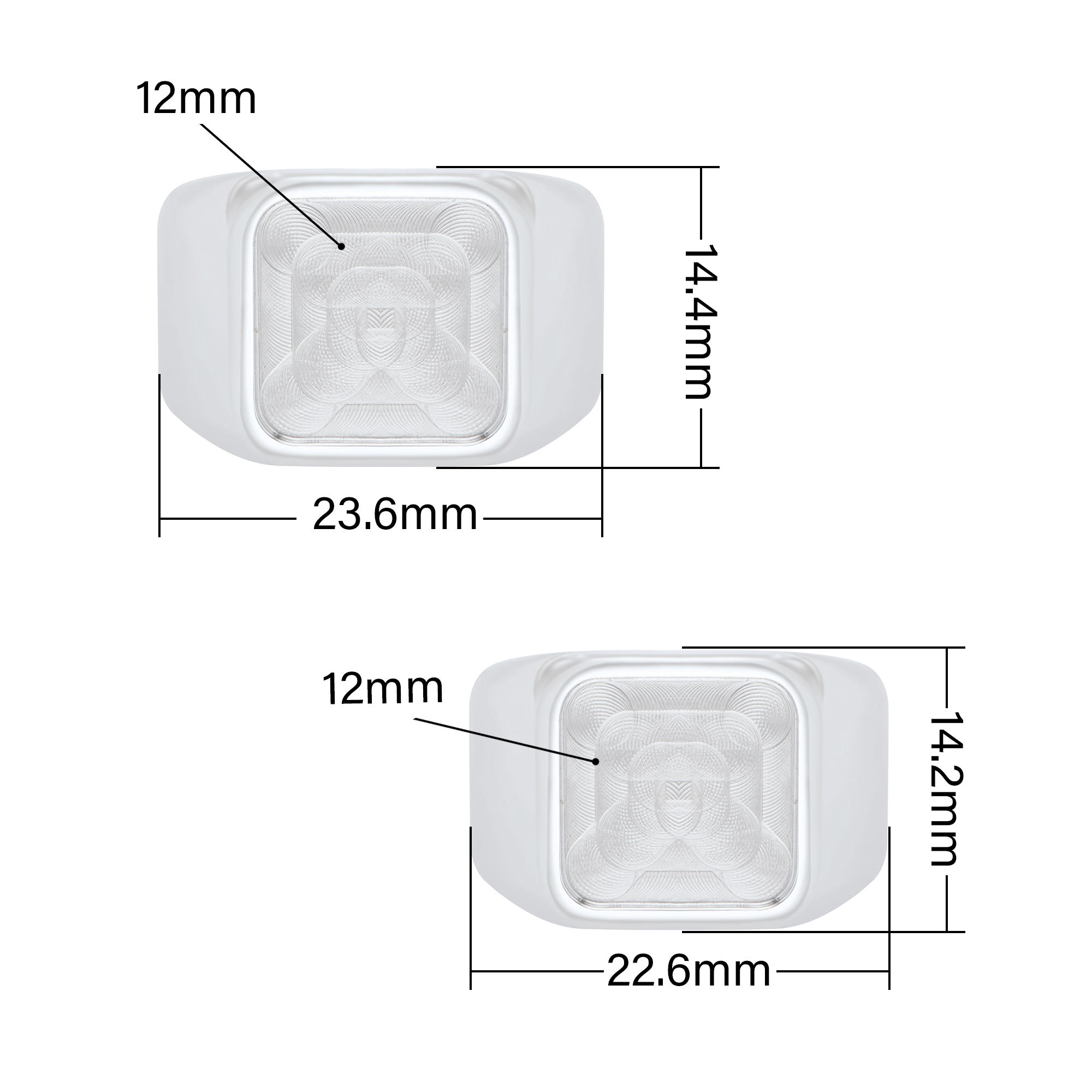 Cushion Square Stainless Steel Ring,Customized Square Photo Ring,Silver Stainless Stell Ring,DIY Ring Blank 1295017 - Click Image to Close