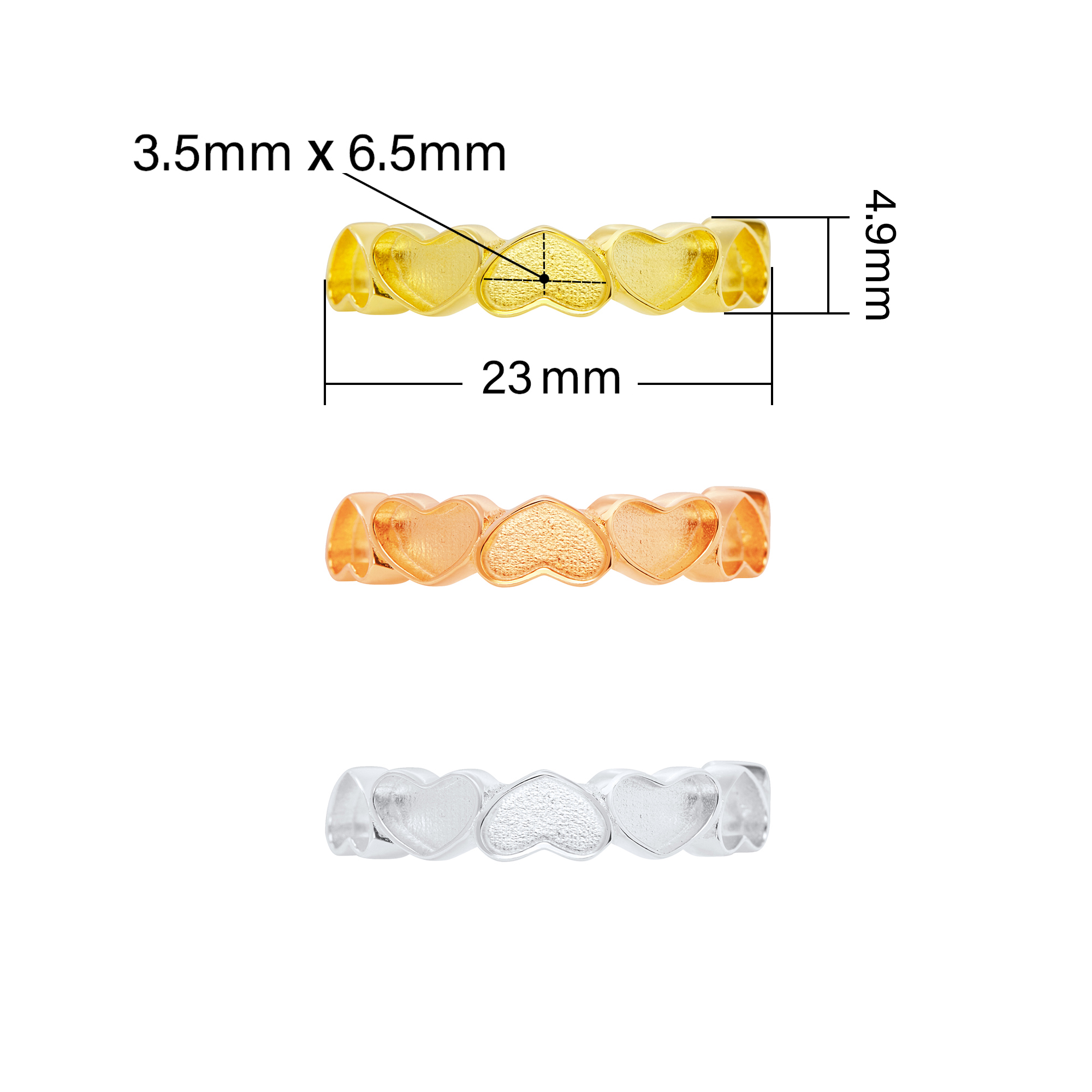 6 Stones Keepsake Breast Milk Resin Heart Bezel Ring Settings,Solid 925 Sterling Silver Rose Gold Plated Ring,DIY Ring Supplies 1295033 - Click Image to Close