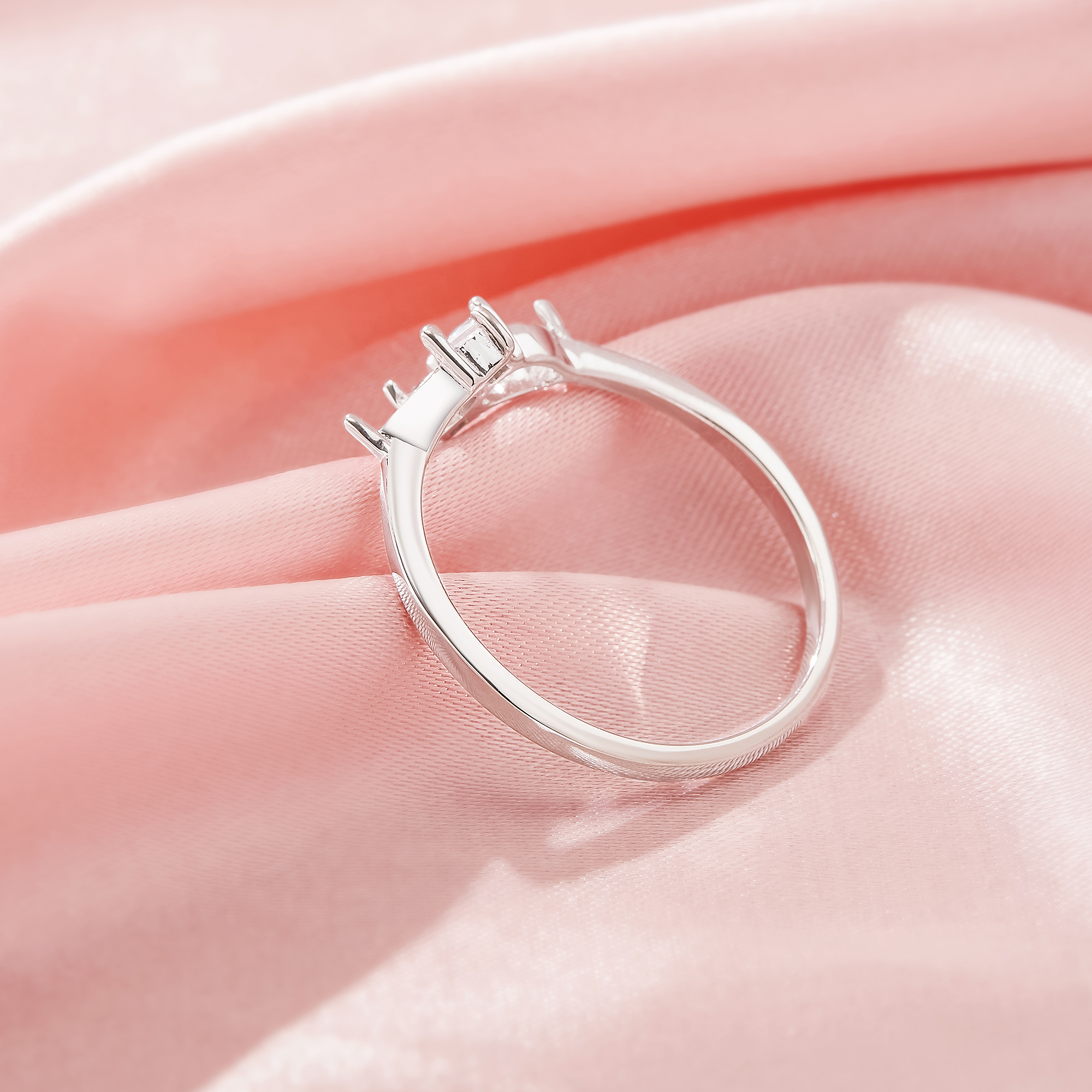 Two Stones 4x6MM Pear Prong Ring Settings,Solid 925 Sterling Silver Ring,Vintage Styles CZ Stone Art Deco DIY Ring Supplies 1295038-1