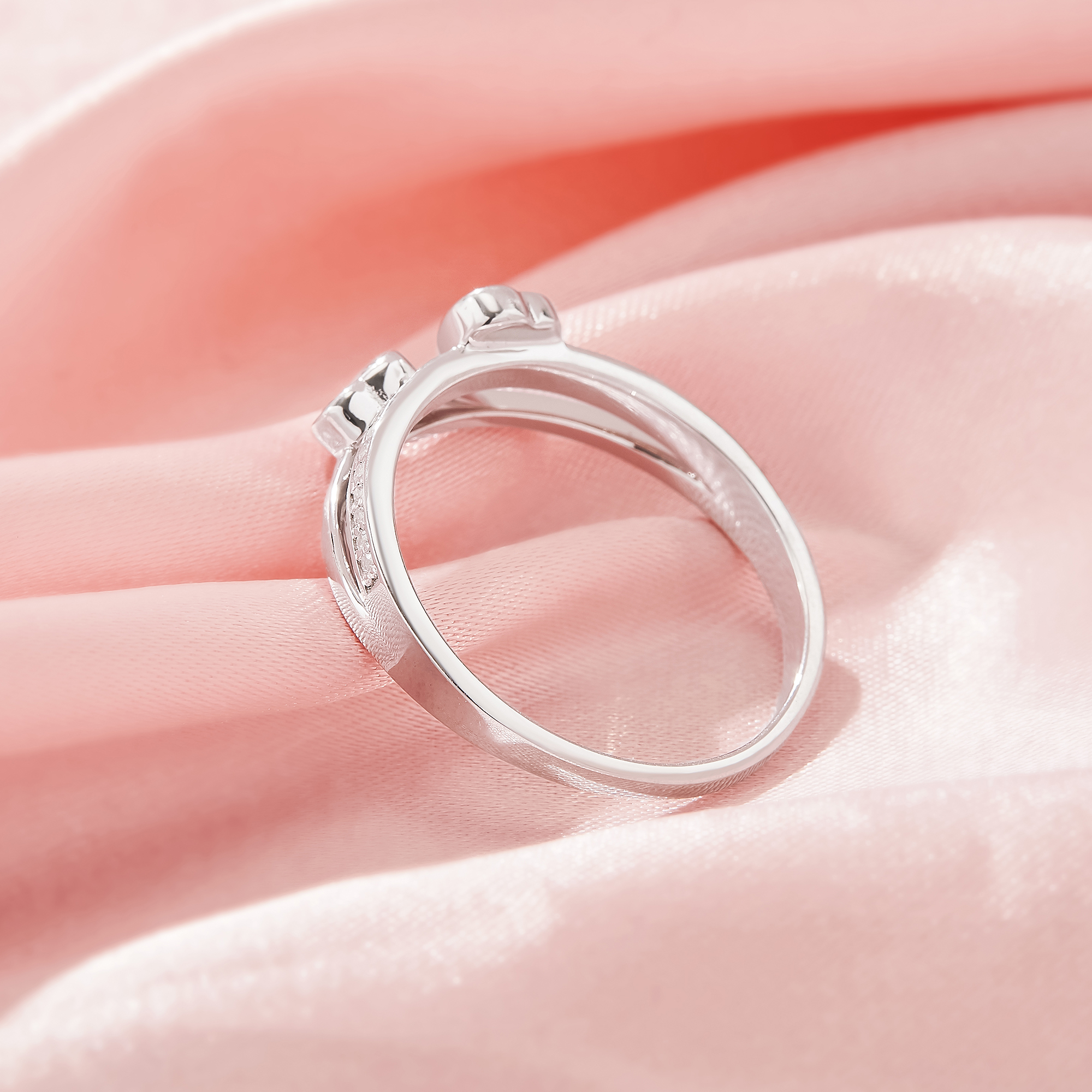 4MM Keepsake Breast Milk Resin Heart Bezel Ring Settings,Solid 925 Sterling Silver Ring,CZ Stone Heart Deco Solid Back Ring,DIY Ring Supplies 1295043-1