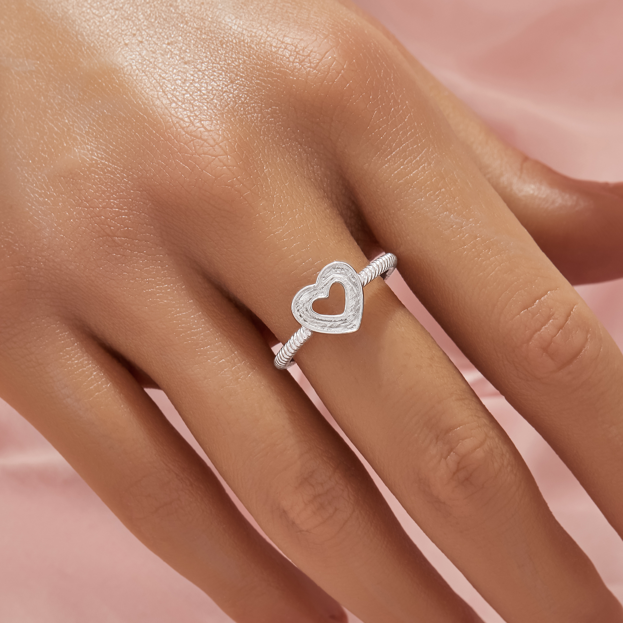 Keepsake Breast Milk Resin Heart Channel Ring Settings,Solid 925 Sterling Silver Ring,Minimalist Heart Ring,DIY Ring Supplies 1295045-1