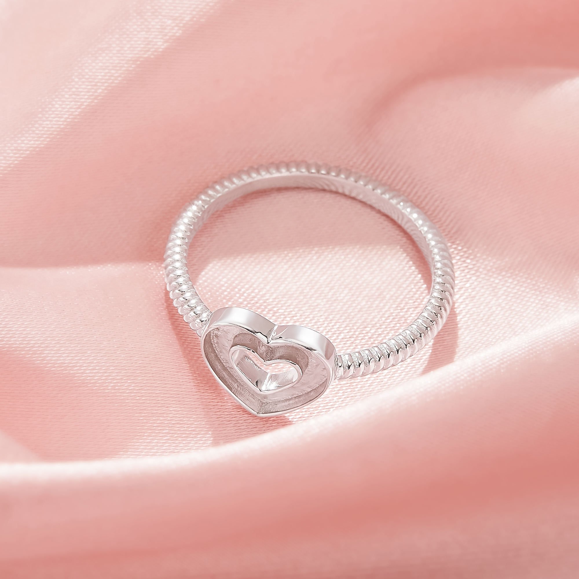 Keepsake Breast Milk Resin Heart Channel Ring Settings,Solid 925 Sterling Silver Ring,Minimalist Heart Ring,DIY Ring Supplies 1295045-1