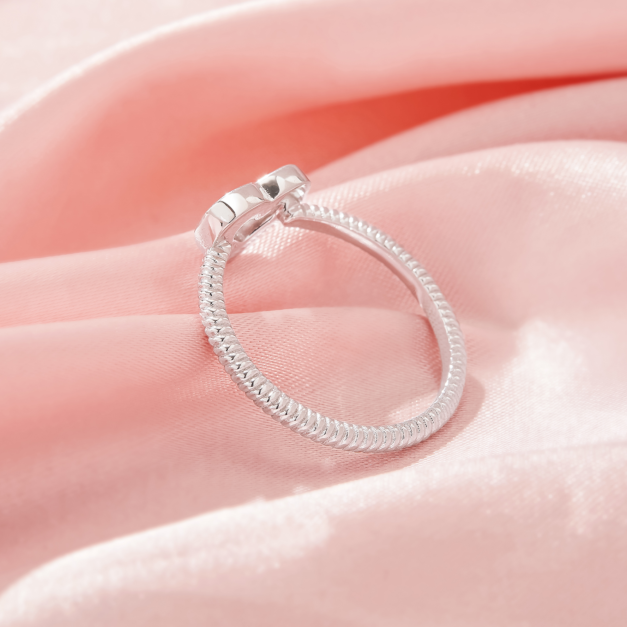 Keepsake Breast Milk Resin Heart Channel Ring Settings,Solid 925 Sterling Silver Ring,Minimalist Heart Ring,DIY Ring Supplies 1295045-1