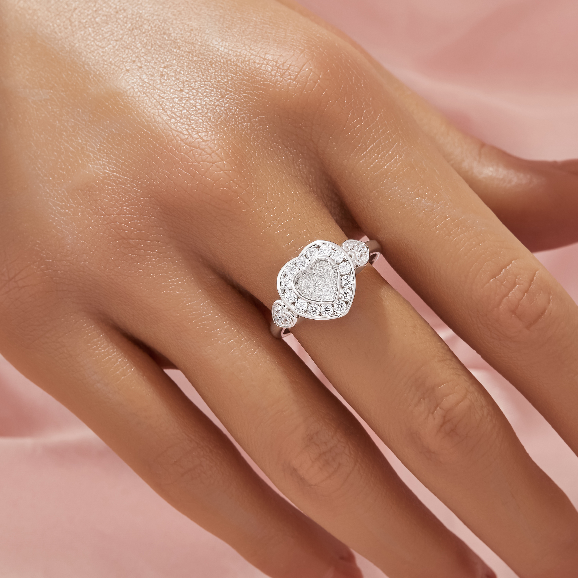 Keepsake Breast Milk Resin Heart Bezel Ring Settings,Solid 925 Sterling Silver Ring,Vintage Styles CZ Stone Heart Solid Back Ring,DIY Ring Supplies 1295046-1