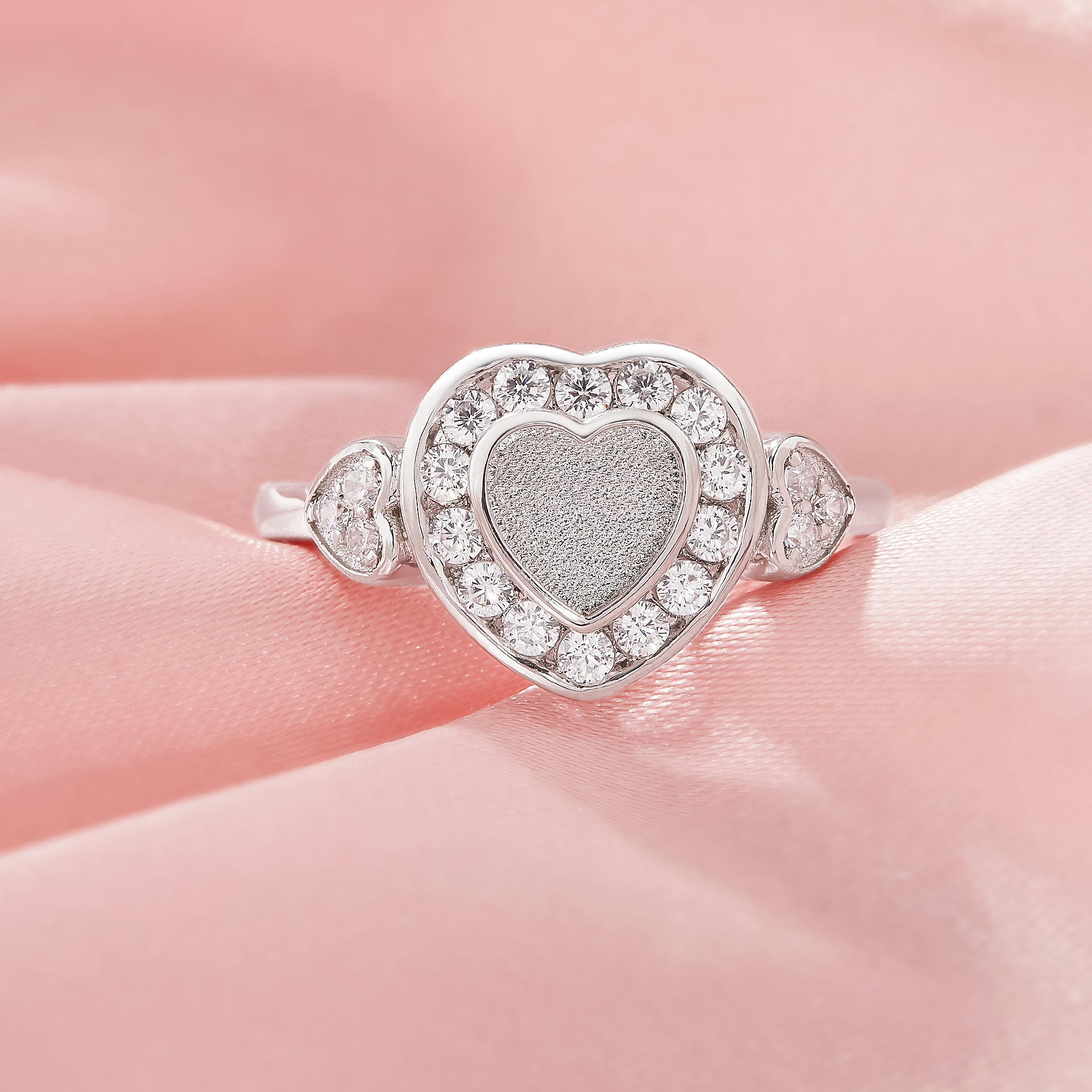 Keepsake Breast Milk Resin Heart Bezel Ring Settings,Solid 925 Sterling Silver Ring,Vintage Styles CZ Stone Heart Solid Back Ring,DIY Ring Supplies 1295046-1