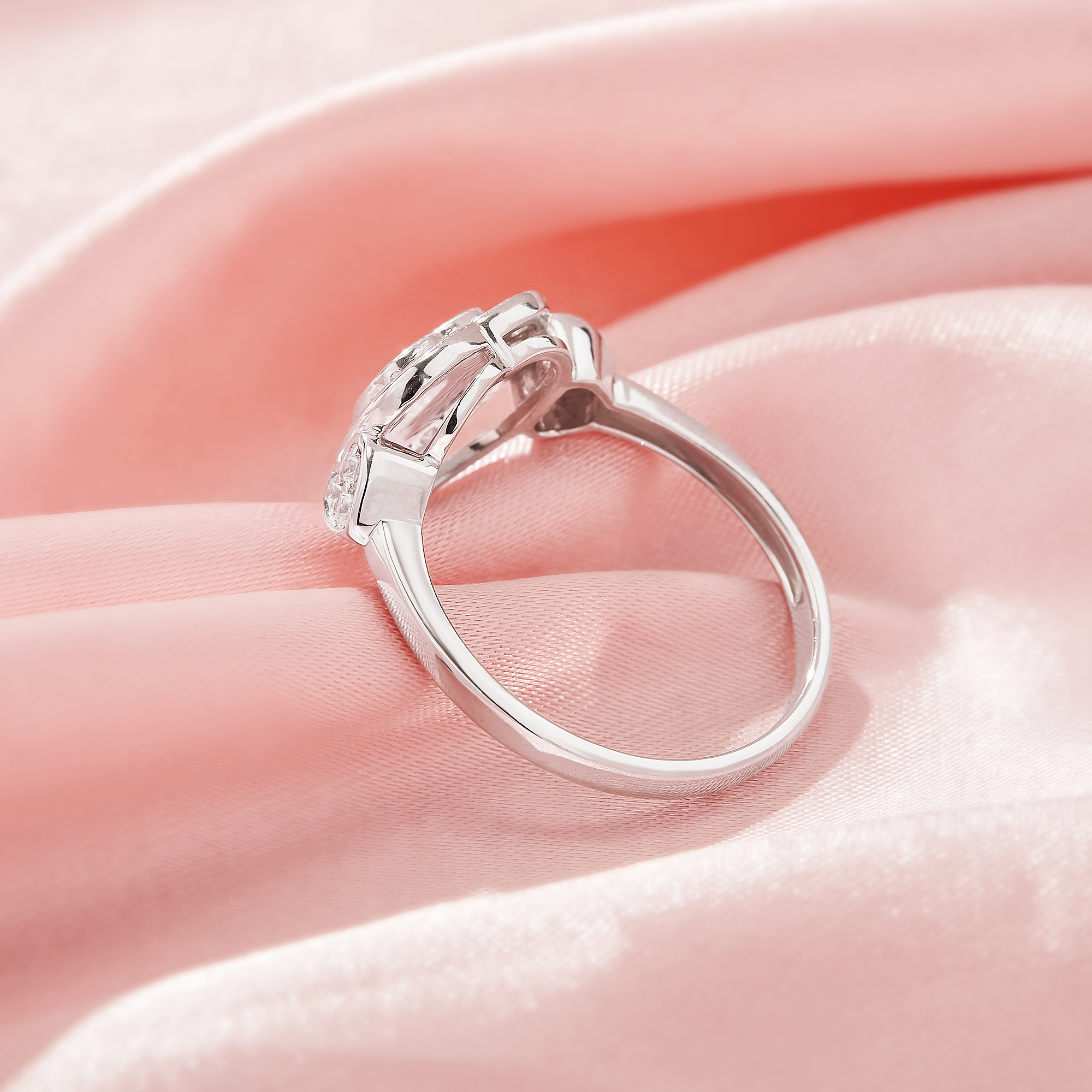 Keepsake Breast Milk Resin Heart Bezel Ring Settings,Solid 925 Sterling Silver Ring,Vintage Styles CZ Stone Heart Solid Back Ring,DIY Ring Supplies 1295046-1