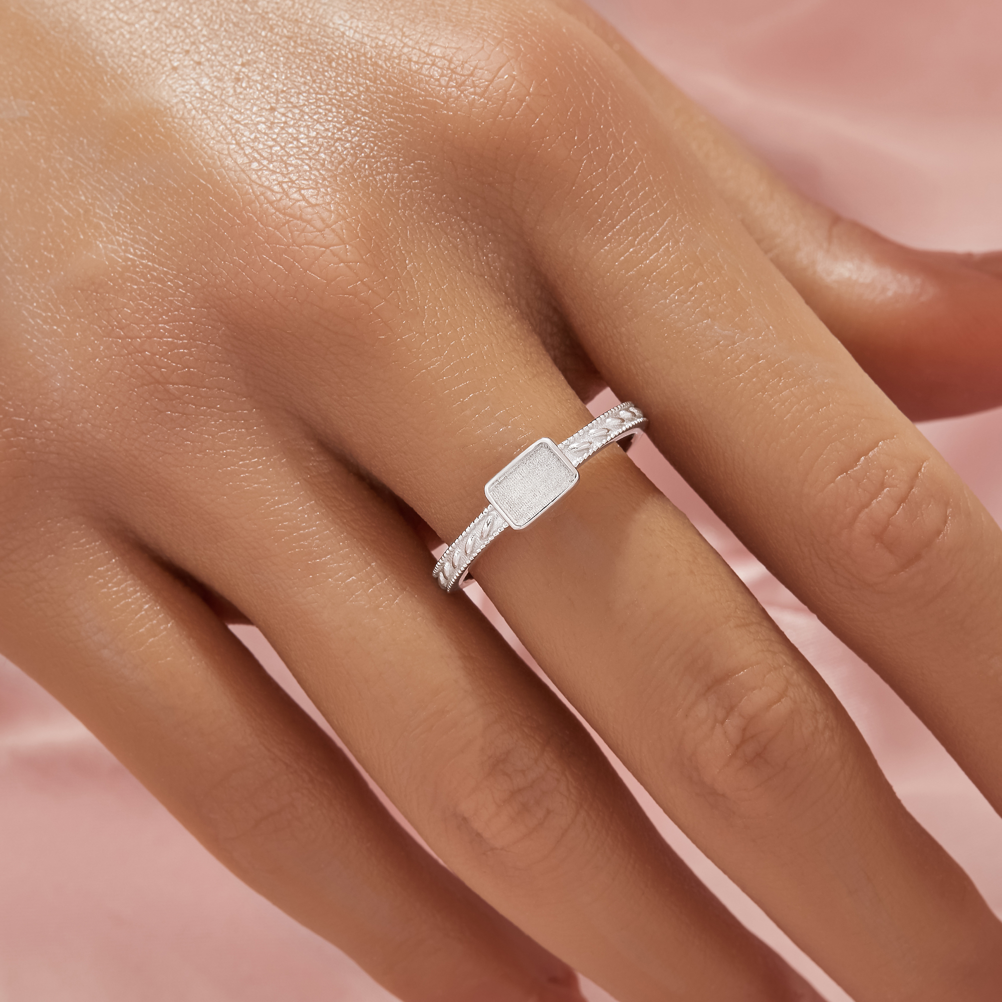 4x6MM Keepsake Breast Milk Resin Rectangle Bezel Ring Settings,Solid 925 Sterling Silver Ring,Minimalist Rectangle Ring,Solid Back Ring,DIY Ring Supplies 1295049-1