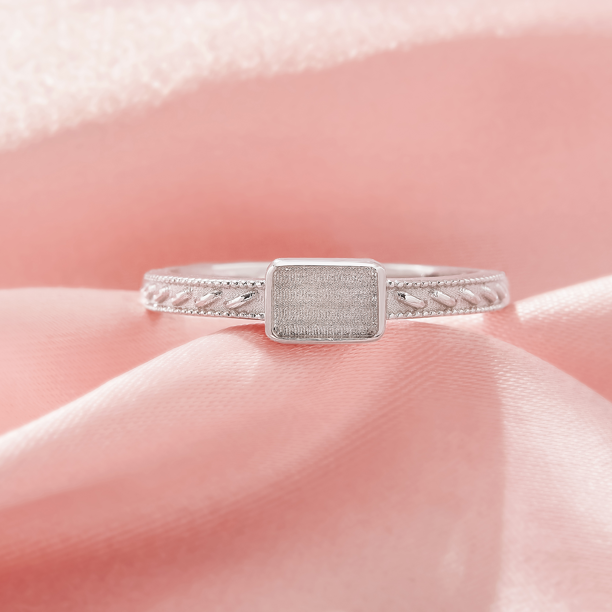 4x6MM Keepsake Breast Milk Resin Rectangle Bezel Ring Settings,Solid 925 Sterling Silver Ring,Minimalist Rectangle Ring,Solid Back Ring,DIY Ring Supplies 1295049-1