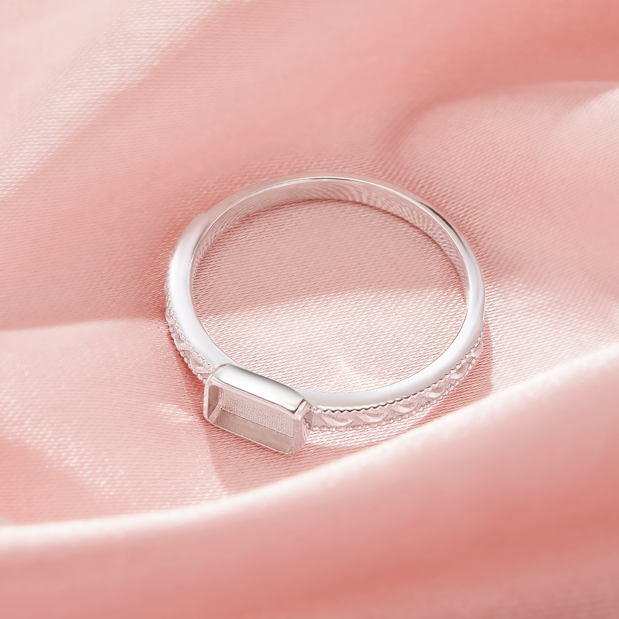 4x6MM Keepsake Breast Milk Resin Rectangle Bezel Ring Settings,Solid 925 Sterling Silver Ring,Minimalist Rectangle Ring,Solid Back Ring,DIY Ring Supplies 1295049-1