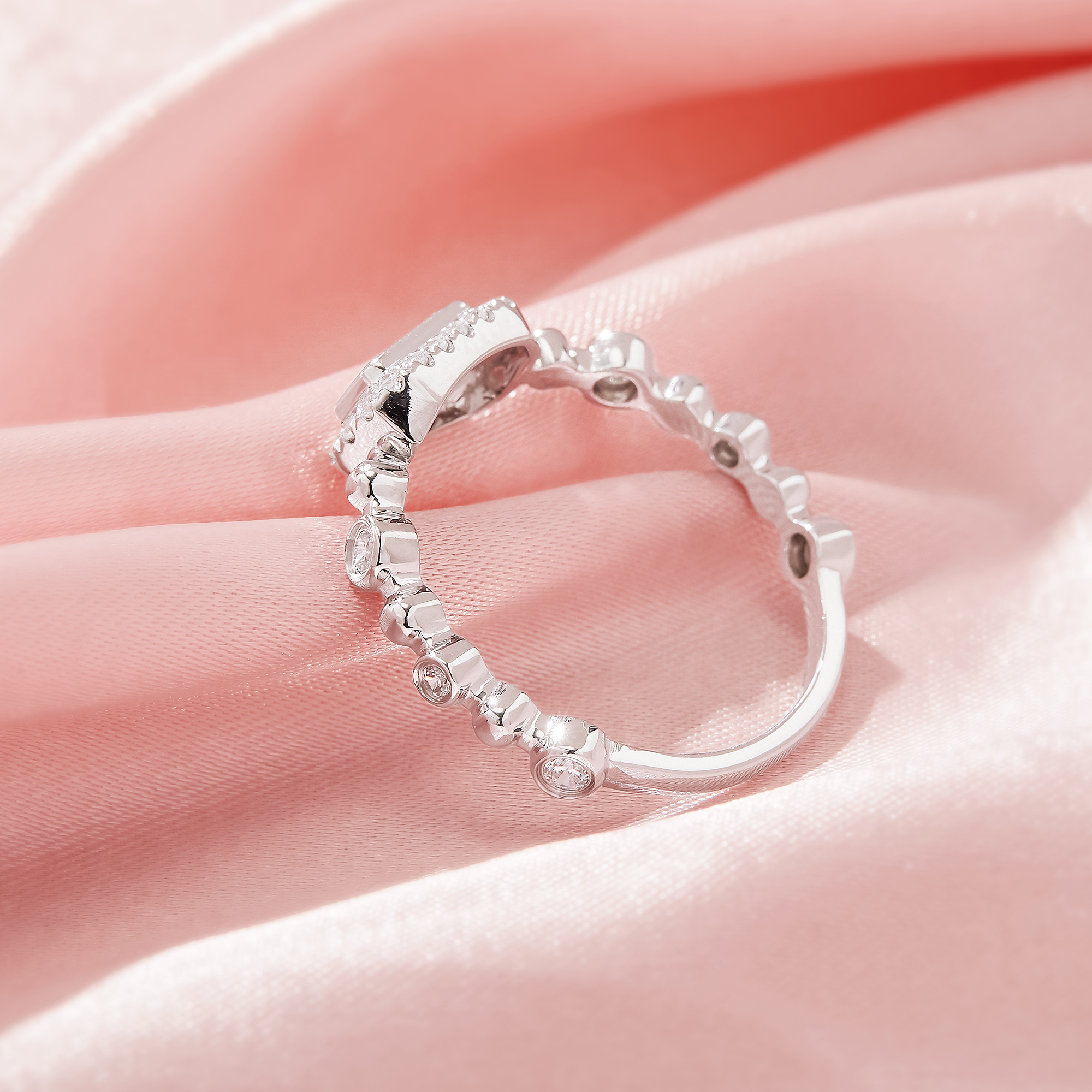 3x6MM Keepsake Breast Milk Resin Rectangle Bezel Ring Settings,Solid 925 Sterling Silver Ring,Pave CZ Stone Solid Back Ring,DIY Ring Supplies 1295050-1