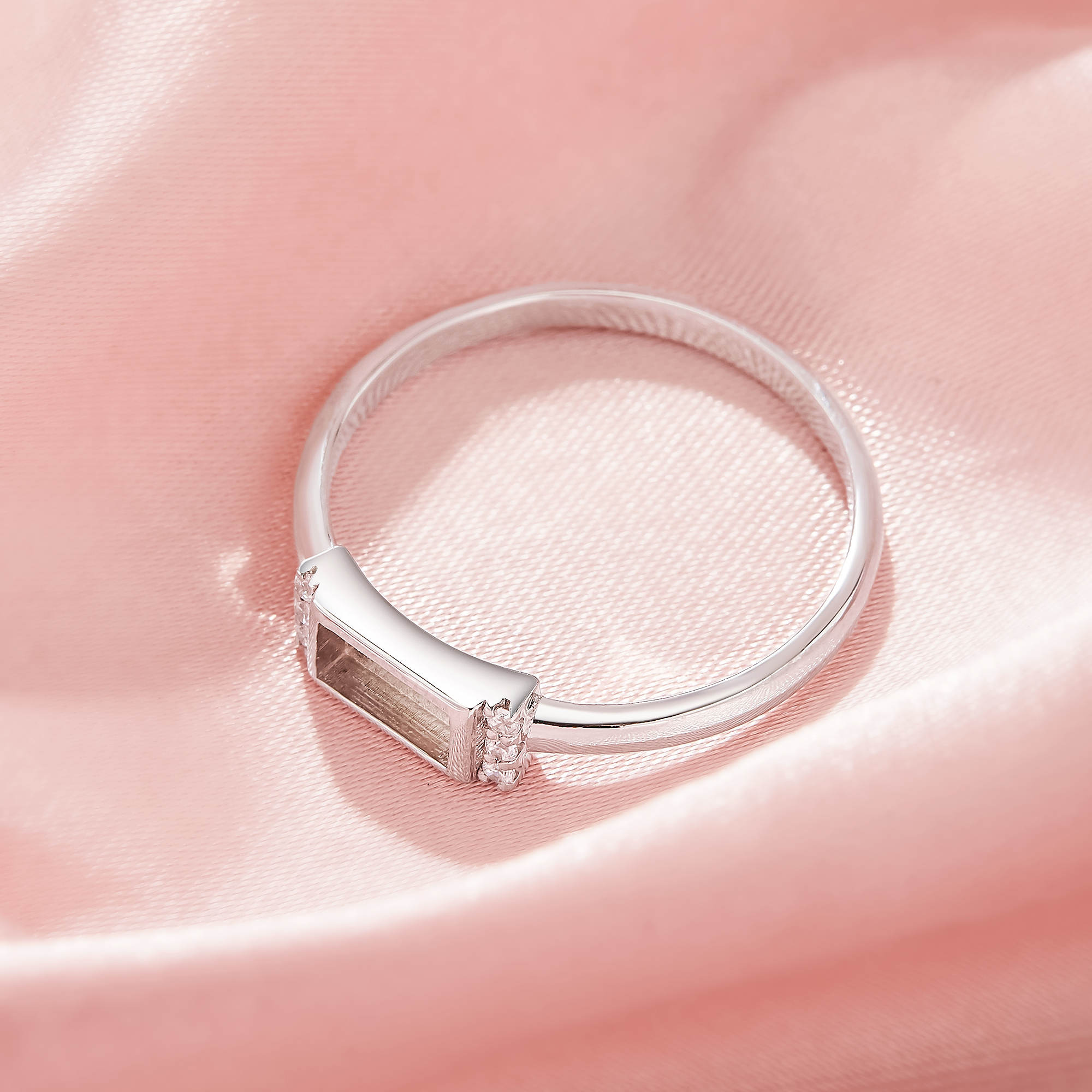 3x6MM Keepsake Breast Milk Resin Rectangle Bezel Ring Settings,Solid 925 Sterling Silver Ring,Vintage Styles Ring,CZ Stone Art Deco Solid Back Ring,DIY Ring Supplies 1295051-1