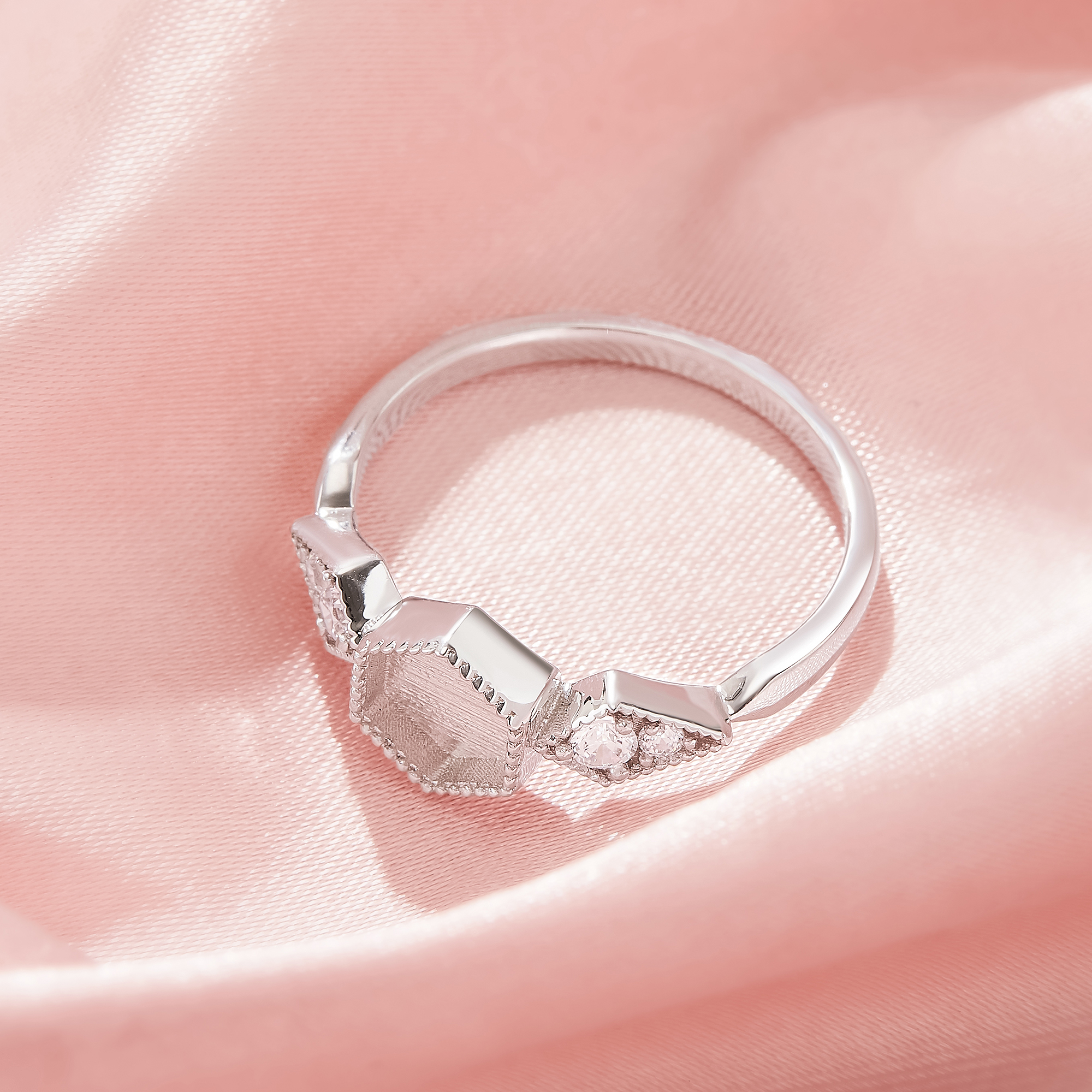 Keepsake Breast Milk Resin Hexagon Bezel Ring Settings,Solid 925 Sterling Silver Ring,Vintage Styles Ring,Art Deco Solid Back Ring,DIY Ring Supplies 1295052-1