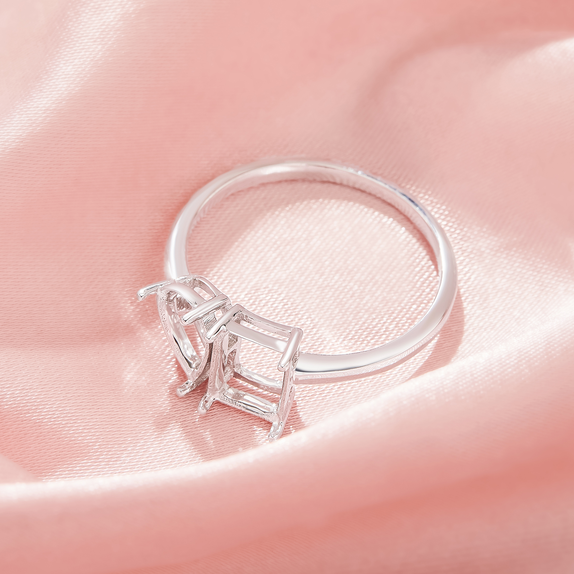 Two Stones Toi Et Moi Prong Ring Settings,Solid 925 Sterling Silver Ring,Minimalist Ring,DIY Ring Supplies 1295054-1