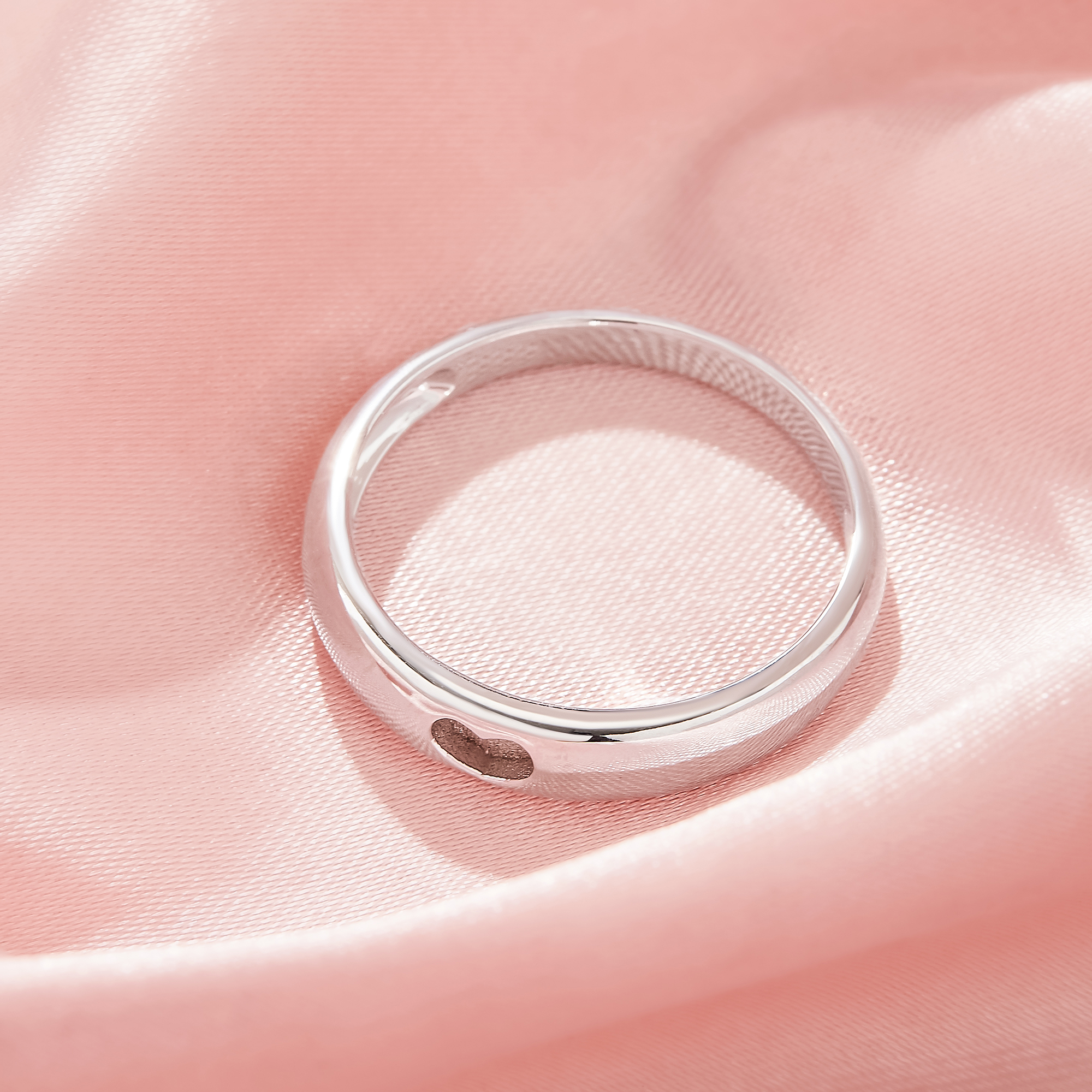 4MM Keepsake Breast Milk Resin Heart Bezel Ring Settings,Solid 925 Sterling Silver Ring,Minimalist Heart Ring,Stackable Ring,DIY Ring Supplies 1295055-1