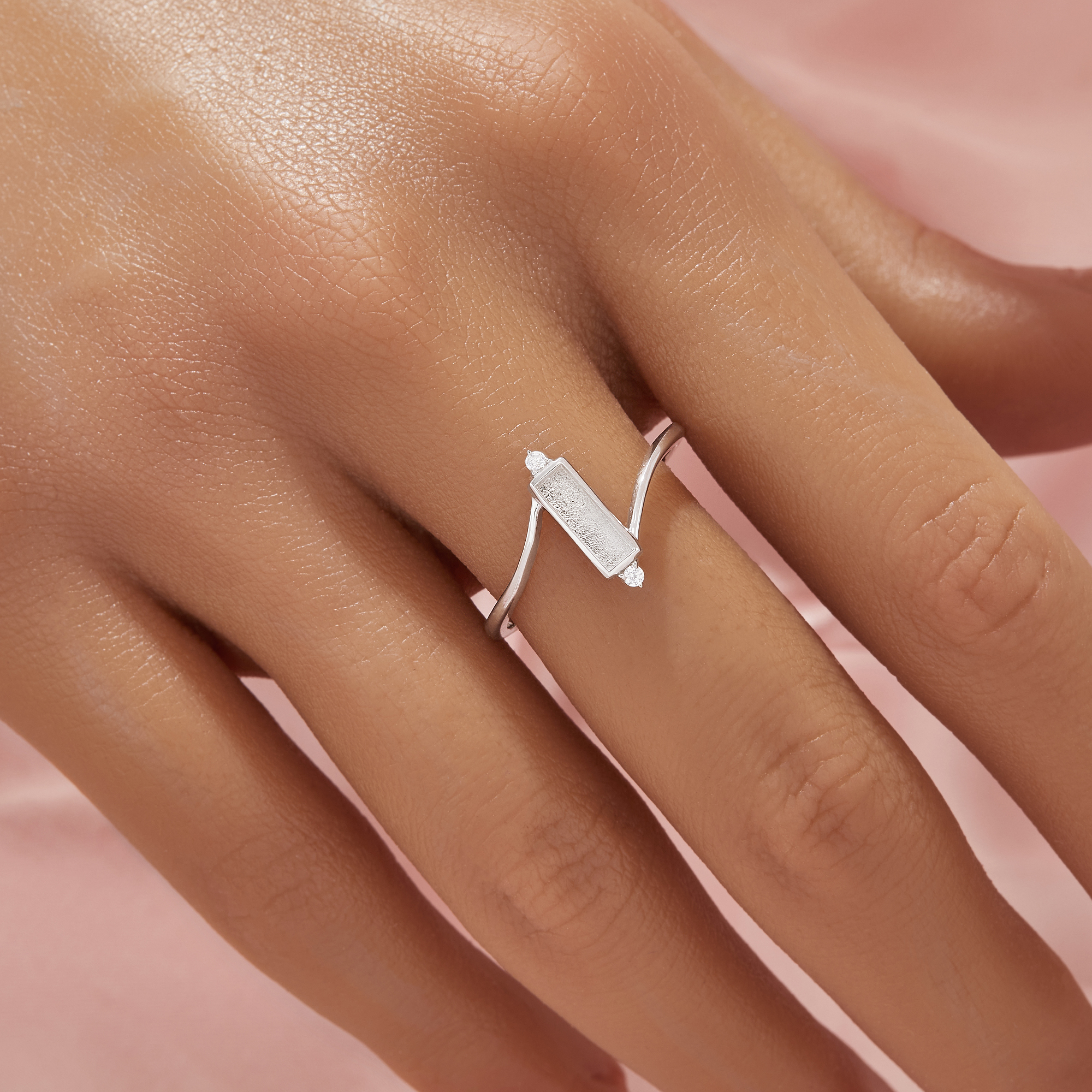 Keepsake Breast Milk Resin Hexagon Bezel Ring Settings,Bypass Shank Solid 925 Sterling Silver Ring,Art Deco Ring,Solid Back Ring,DIY Ring Supplies 1295057-1