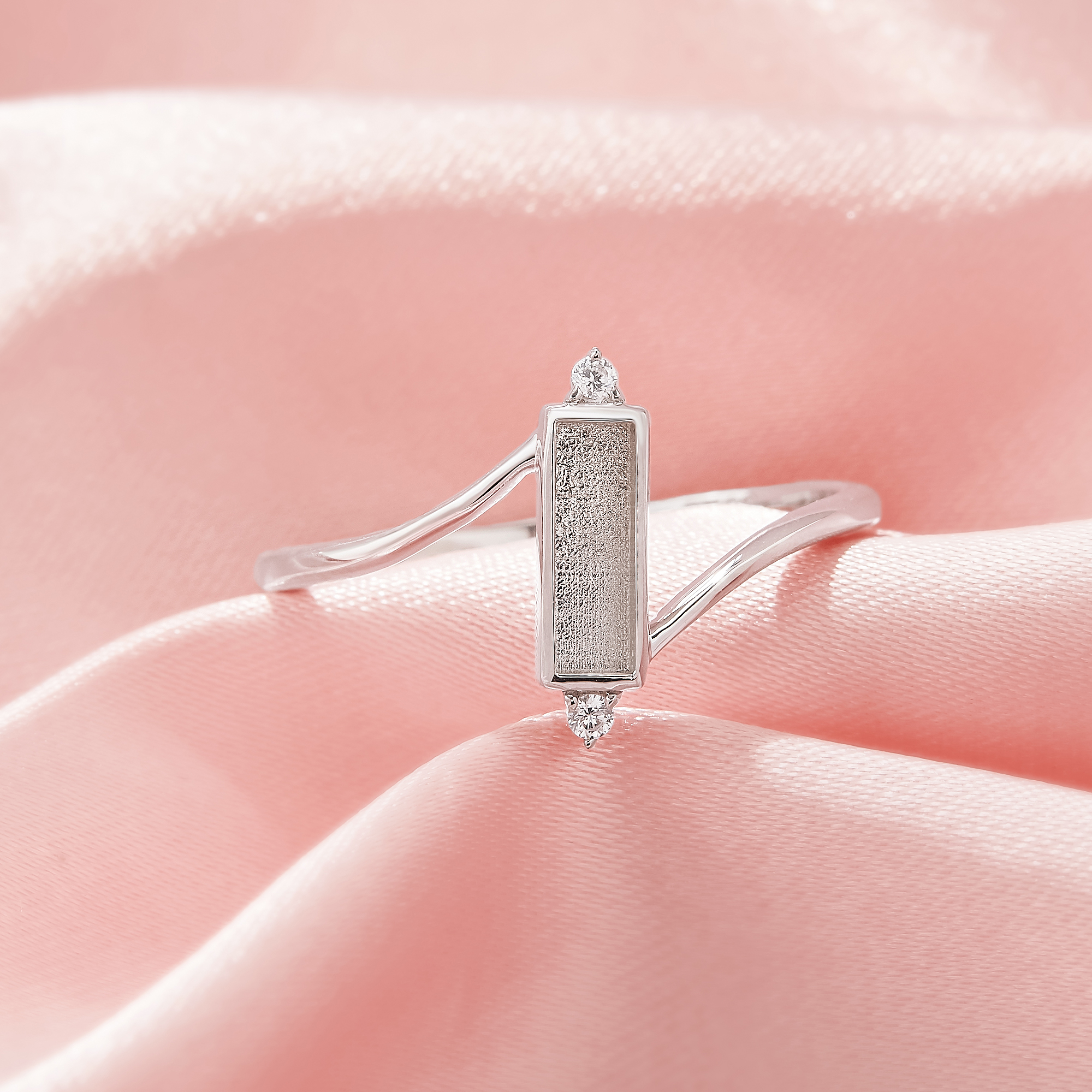 Keepsake Breast Milk Resin Hexagon Bezel Ring Settings,Bypass Shank Solid 925 Sterling Silver Ring,Art Deco Ring,Solid Back Ring,DIY Ring Supplies 1295057-1