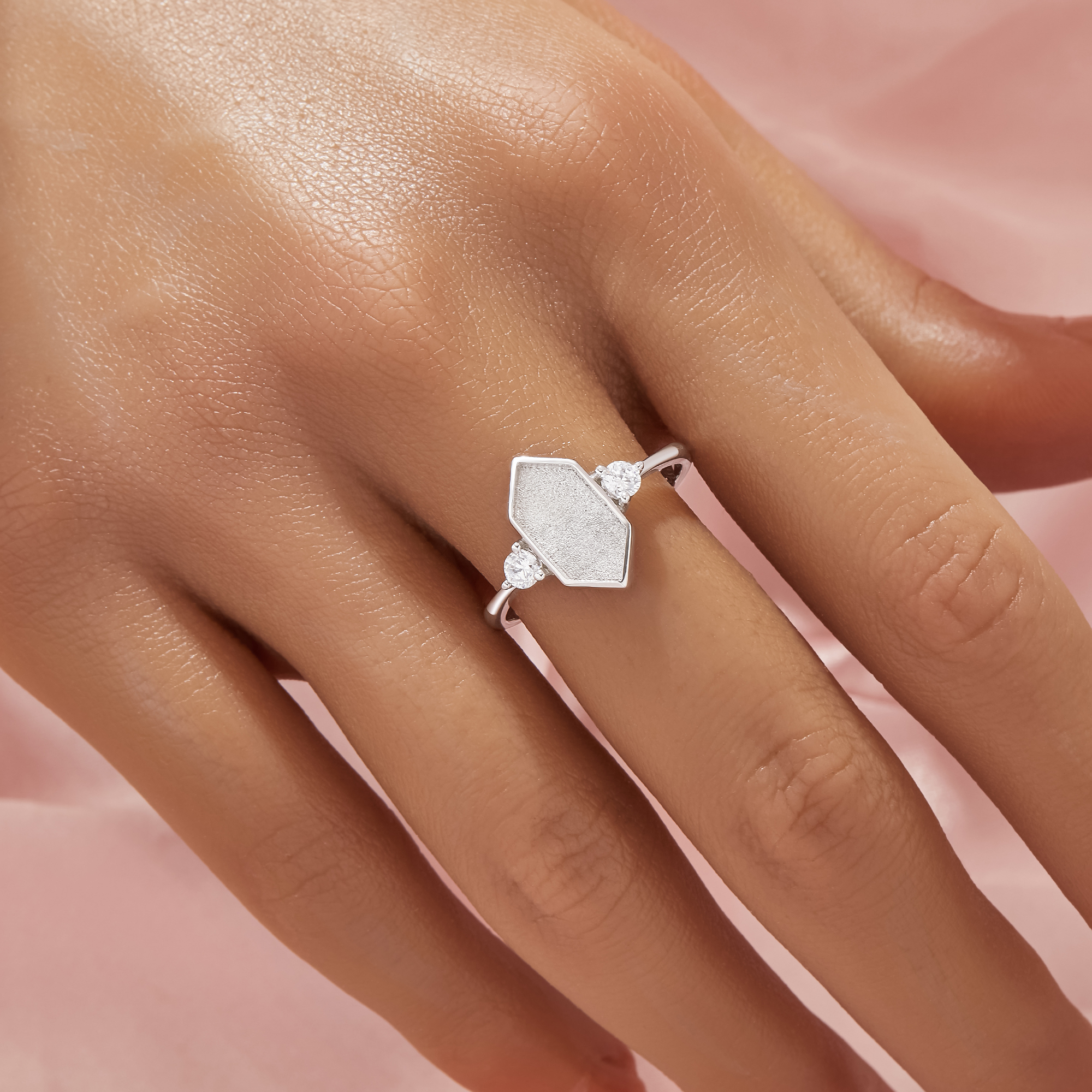 6x12MM Keepsake Breast Milk Resin Hexagon Bezel Ring Settings,Solid 925 Sterling Silver Ring,Vintage Styles Art Deco Ring,DIY Ring Supplies 1295061-1