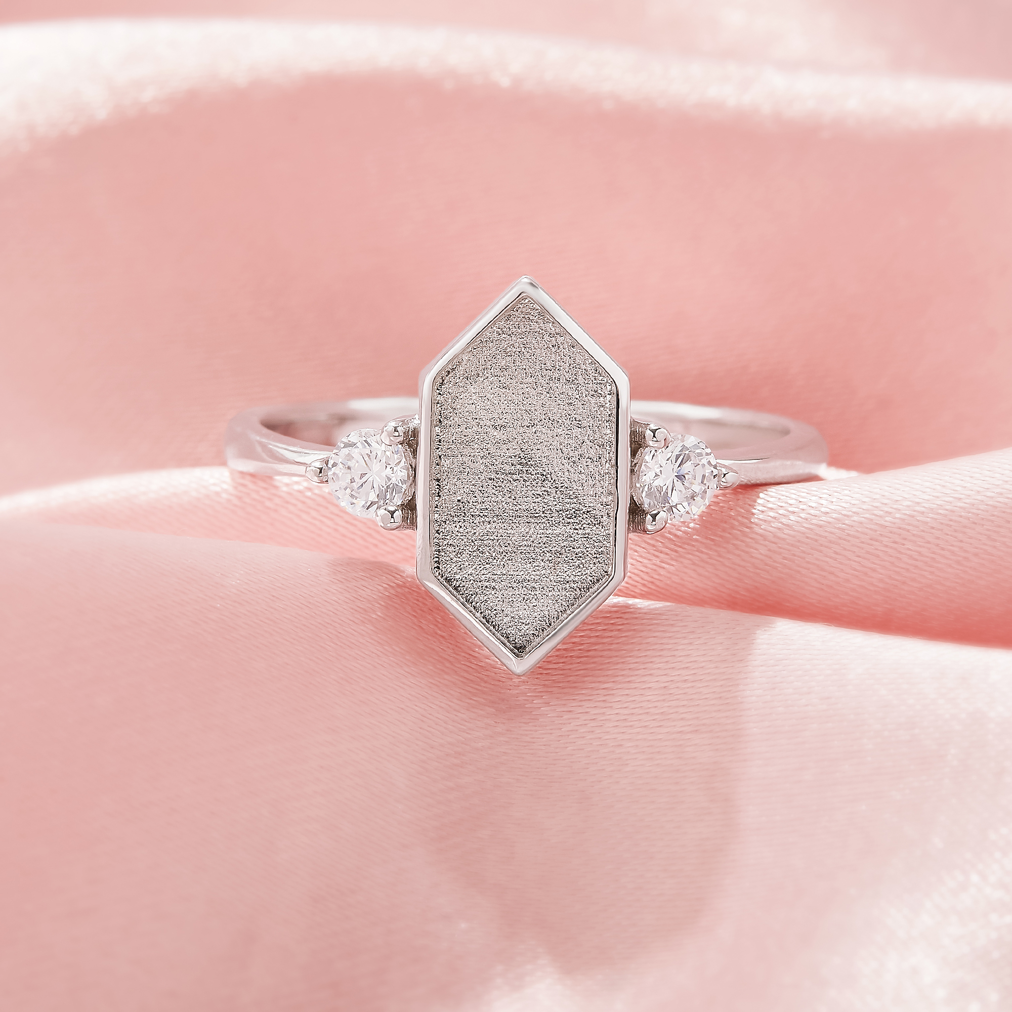 6x12MM Keepsake Breast Milk Resin Hexagon Bezel Ring Settings,Solid 925 Sterling Silver Ring,Vintage Styles Art Deco Ring,DIY Ring Supplies 1295061-1