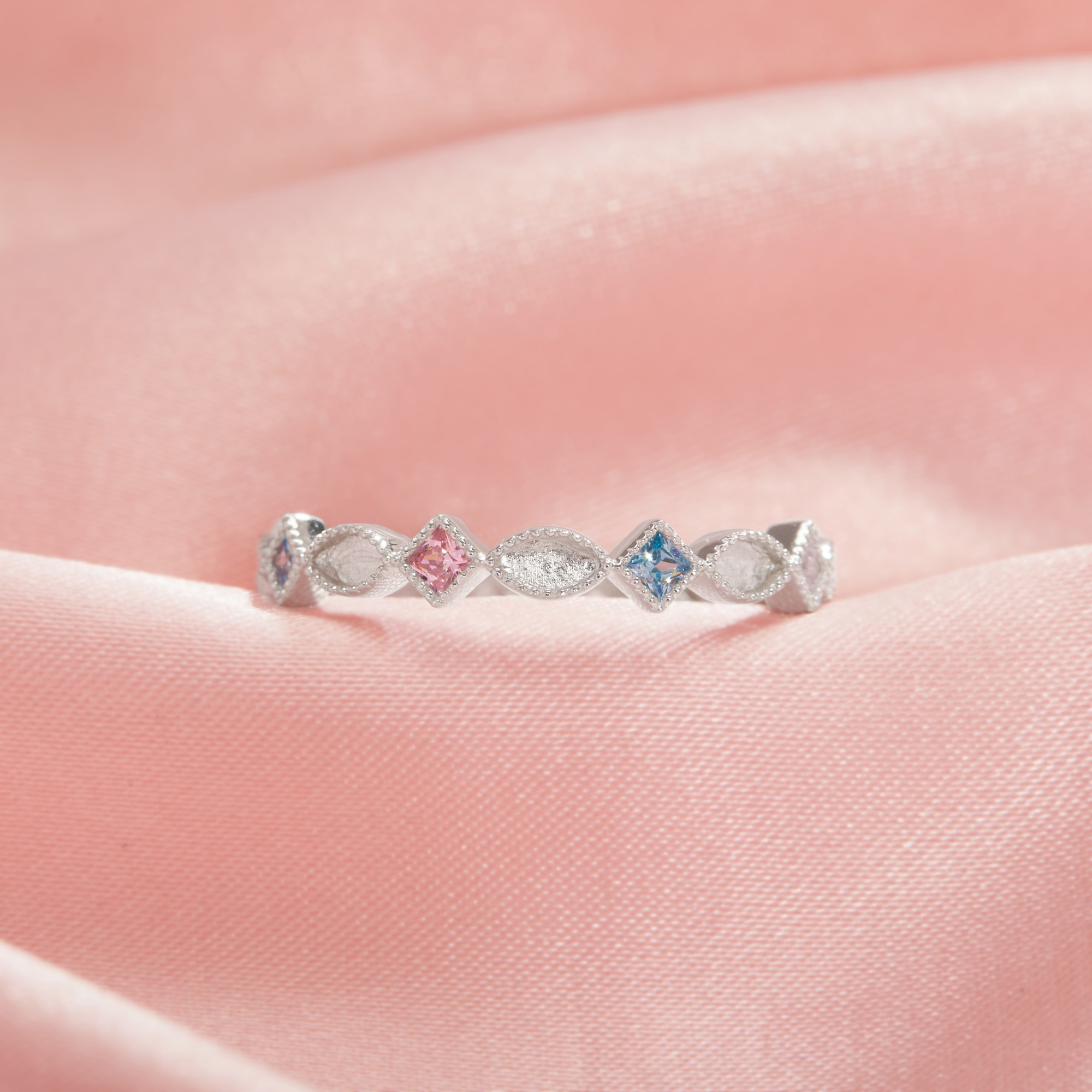 Full Band Keepsake Breast Milk Resin 2x4MM Marquise Bezel Ring Settings,Solid 925 Sterling Silver Ring,Birthstone Stackable Ring,Eternity Ring 1295068