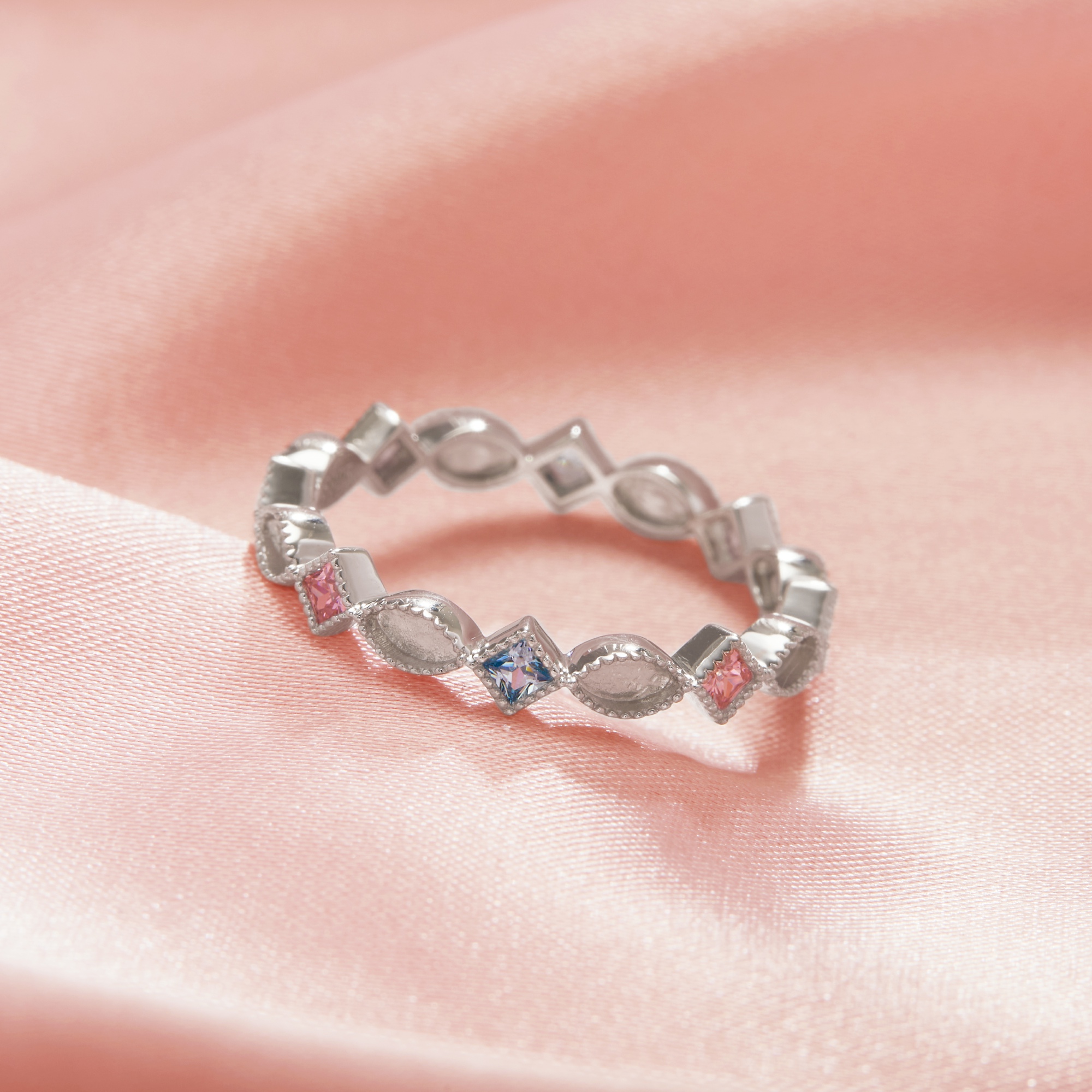 Full Band Keepsake Breast Milk Resin 2x4MM Marquise Bezel Ring Settings,Solid 925 Sterling Silver Ring,Birthstone Stackable Ring,Eternity Ring 1295068