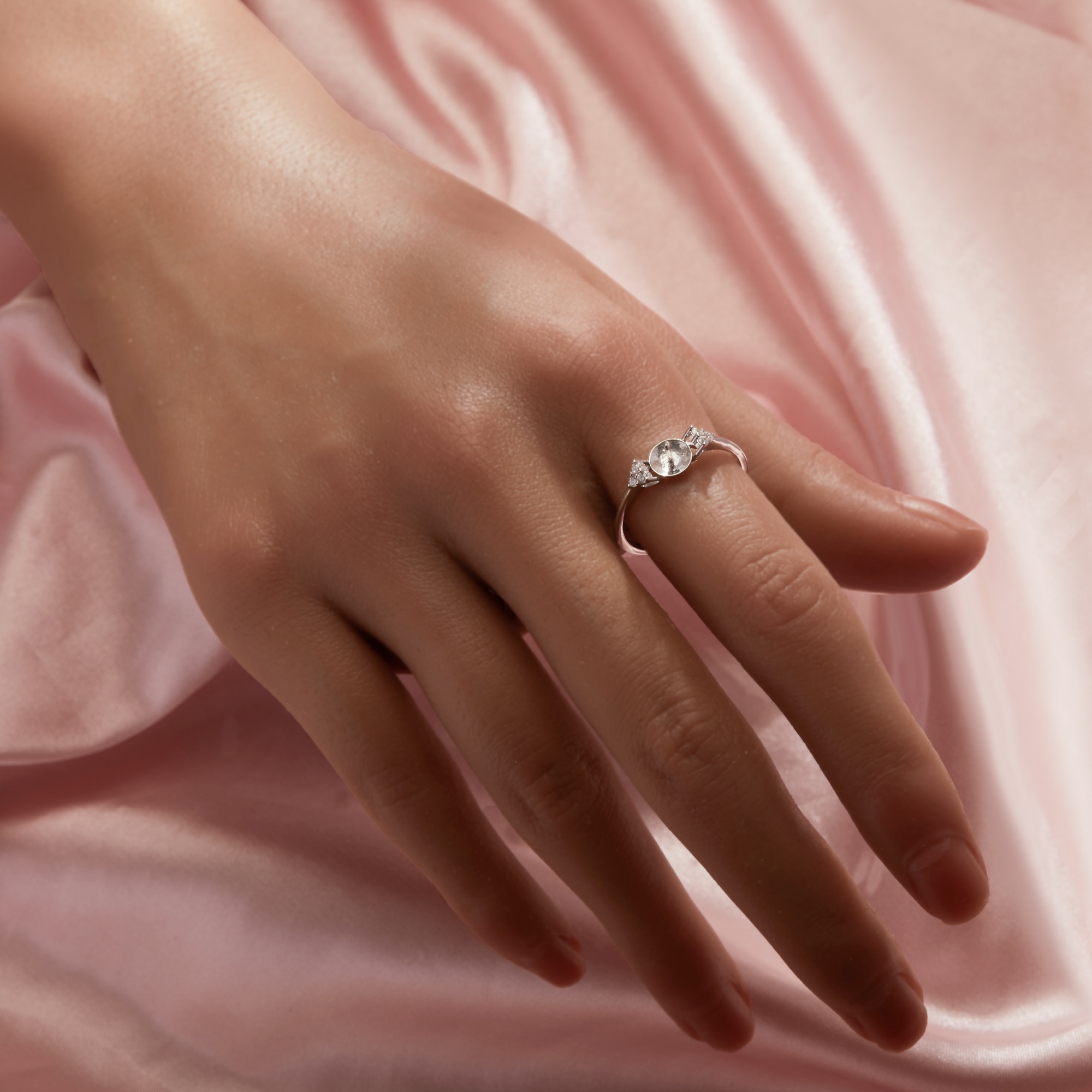 Ball Round Pin Ring Settings For Half Drilled Pearl Bead,Solid 925 Sterling Silver Ring For Half Drilled Beads,Vintage Styles Ring,DIY Ring Supplies 1295071