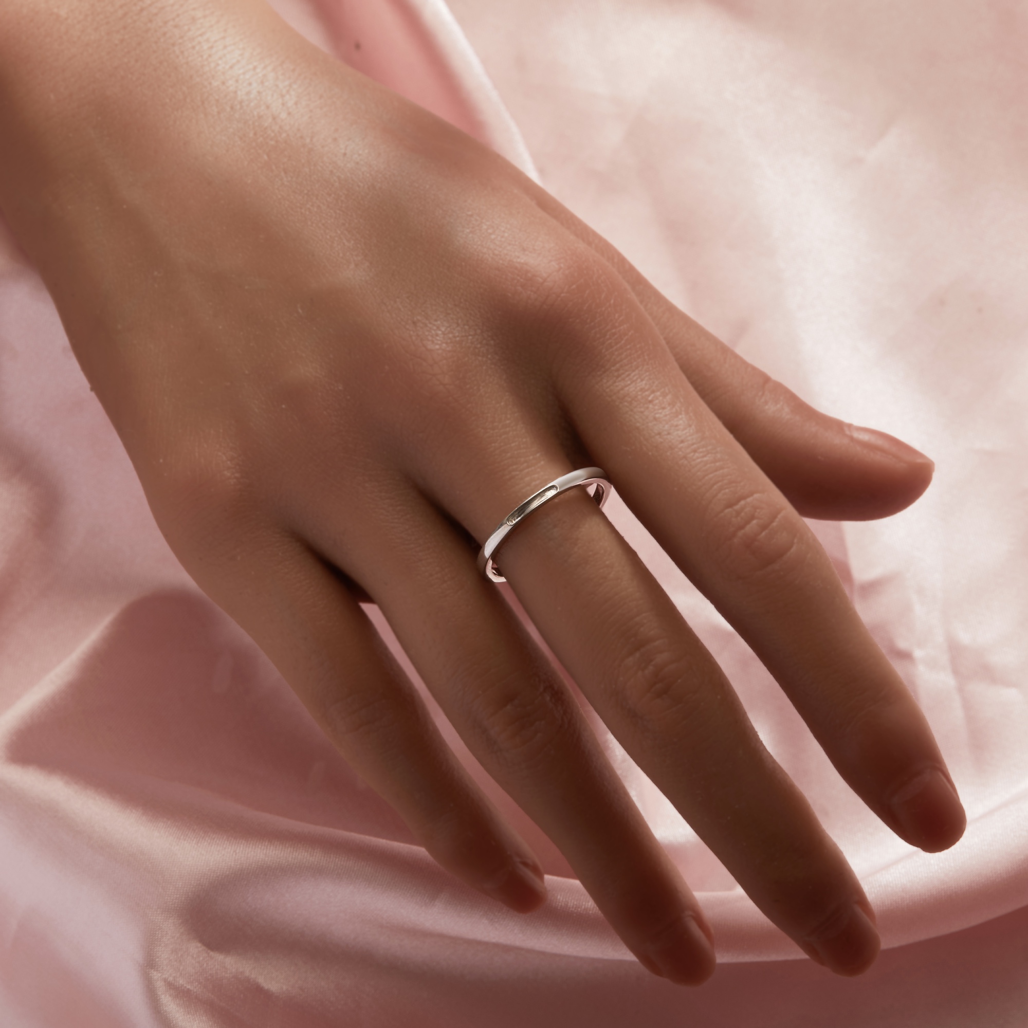 Keepsake Breast Milk Resin Channel Bezel Ring Settings,Solid 925 Sterling Silver Ring,Minimalist Channel Ring,Stackable Ring,DIY Ring Supplies 1295073