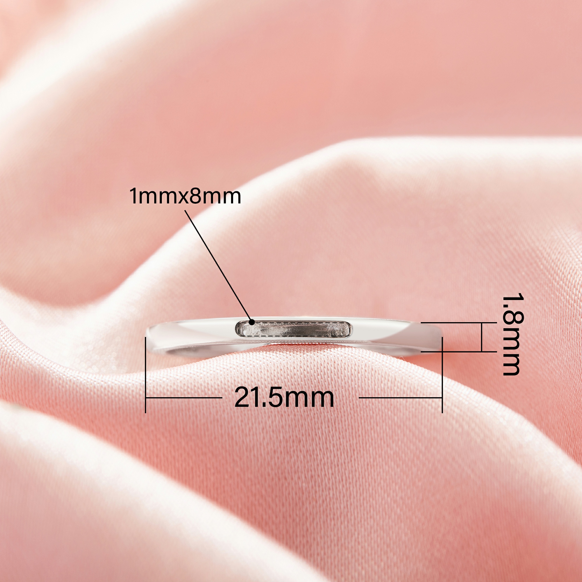 Keepsake Breast Milk Resin Channel Bezel Ring Settings,Solid 925 Sterling Silver Ring,Minimalist Channel Ring,Stackable Ring,DIY Ring Supplies 1295073