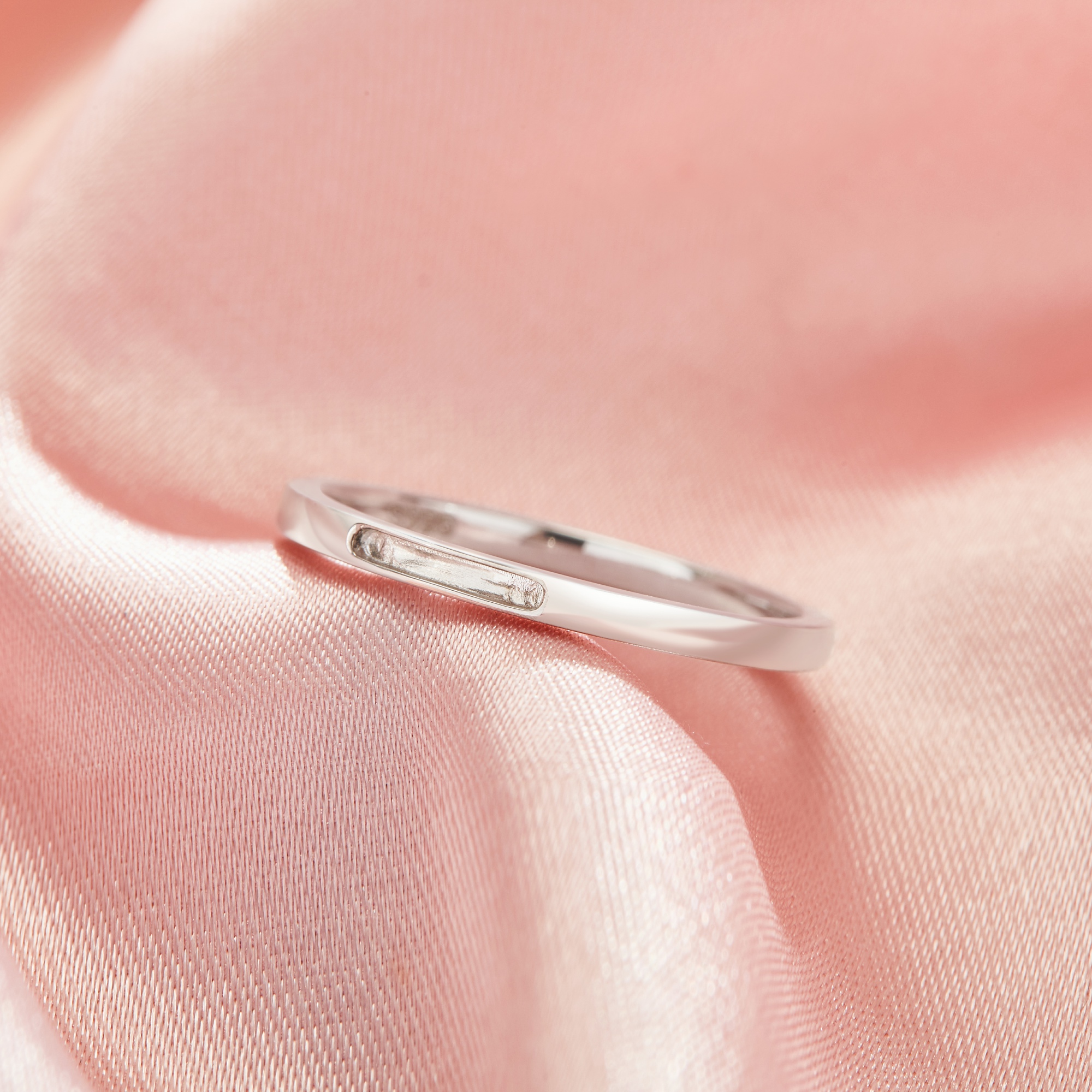 Keepsake Breast Milk Resin Channel Bezel Ring Settings,Solid 925 Sterling Silver Ring,Minimalist Channel Ring,Stackable Ring,DIY Ring Supplies 1295073