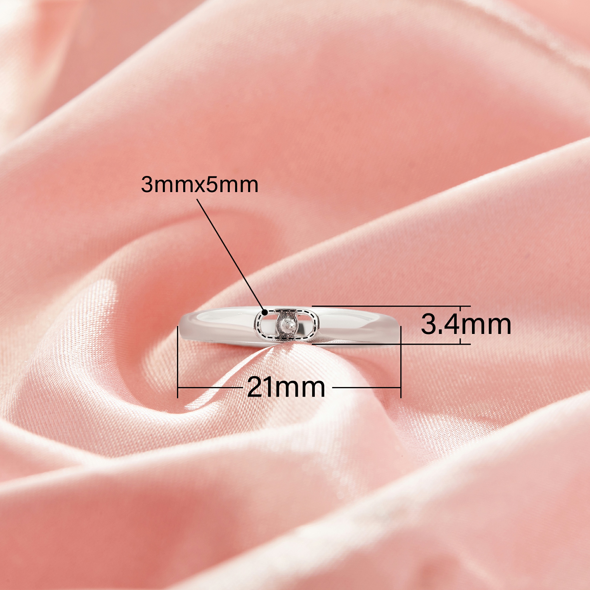 Pin Ring Settings For Half Drilled Pearl Bead,Solid 925 Sterling Silver Ring For Half Drilled Beads,Minimalist Ring,DIY Ring Supplies 1295075