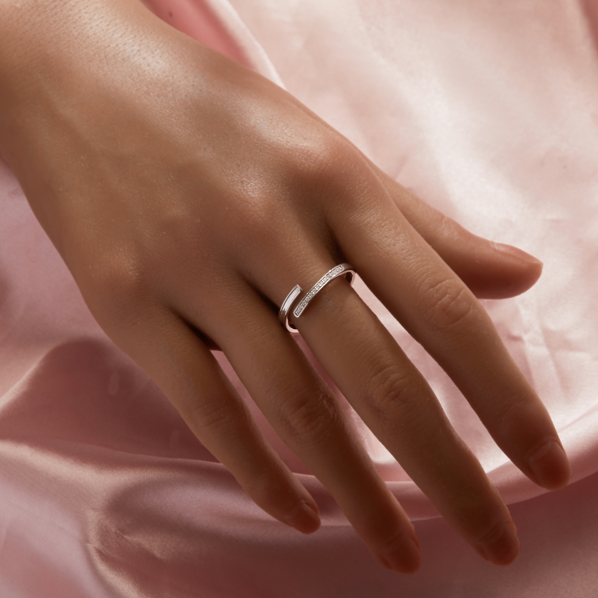 Keepsake Breast Milk Resin Channel Ring Settings,Solid 14K 18K Gold Ring,Bypass Moissanite Ring,DIY Ring Supplies 1295077 - Click Image to Close