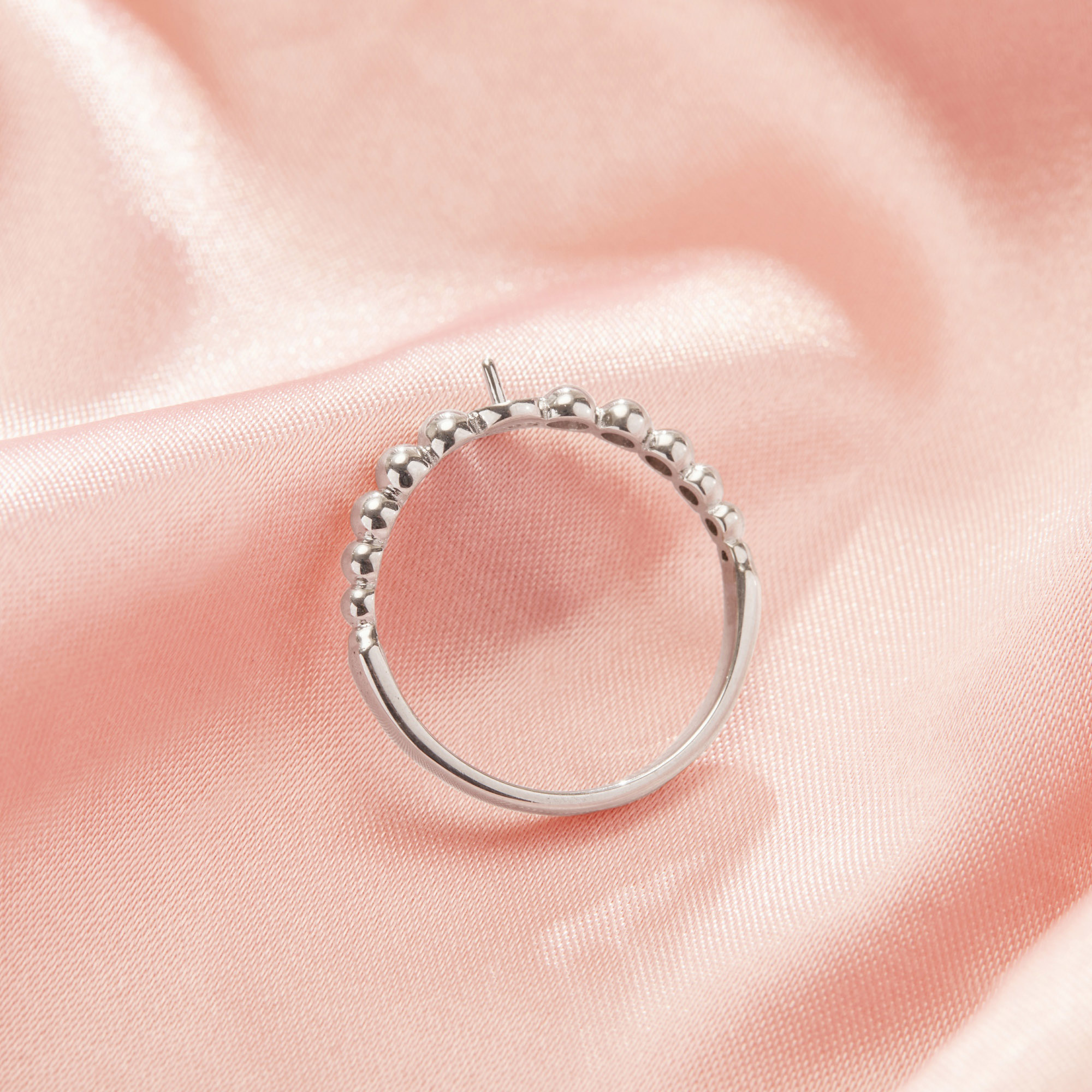 Ball Round Pin Ring Settings For Half Drilled Pearl Bead,Solid 14K 18K Gold Ring For Half Drilled Beads,Minimalist Round Ring,DIY Ring Supplies 1295079 - Click Image to Close