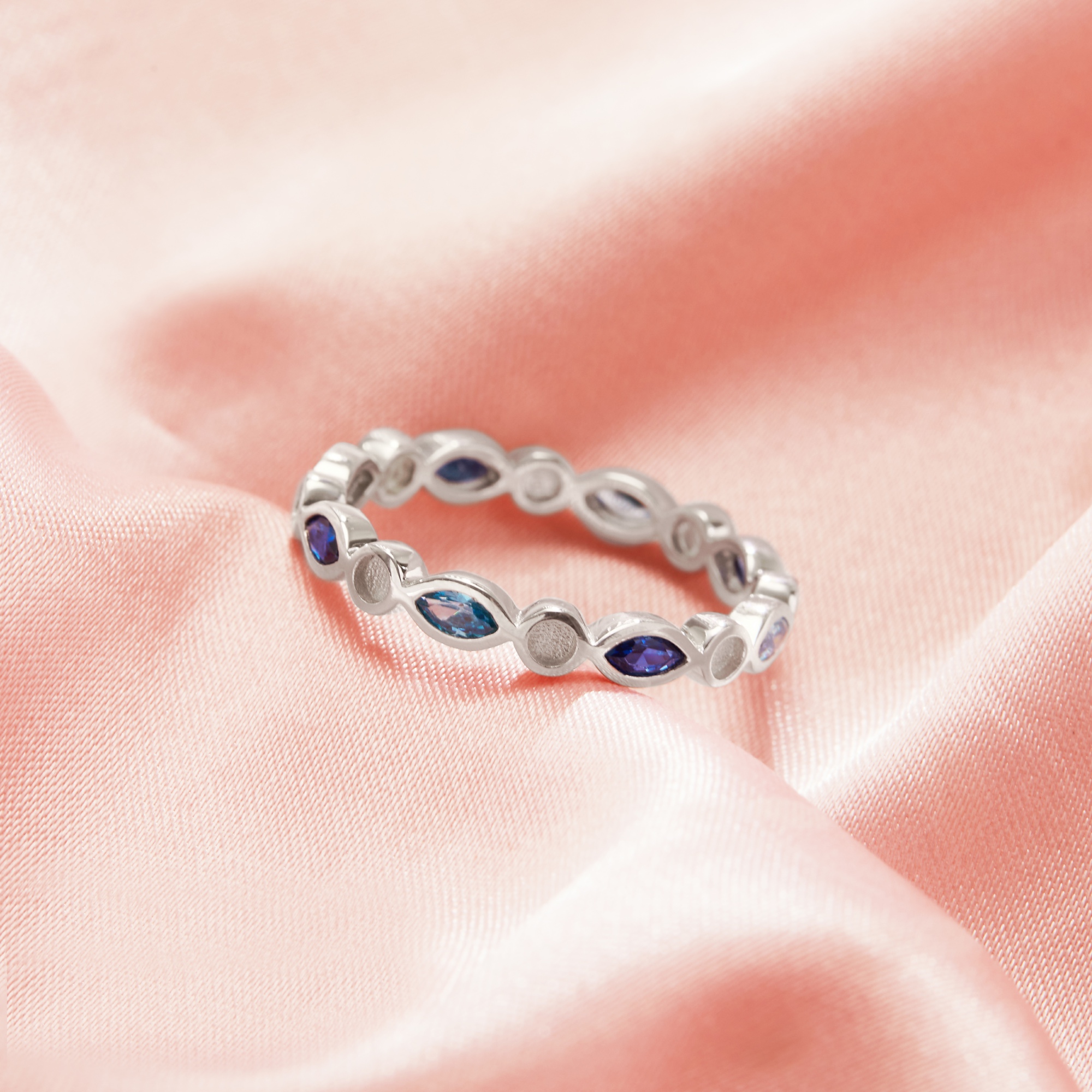 Full Band Keepsake Breast Milk Resin 2MM Round Bezel Ring Settings,Birthstone Solid 925 Sterling Silver Ring,Marquise Art Deco Stackable Eternity Ring 1295080